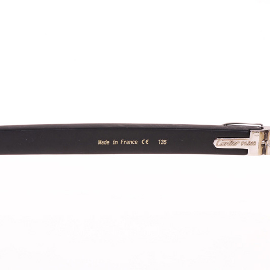 Cartier CT_3524012 Black Wood Sunglasses In Silver Brown - DesignerGu