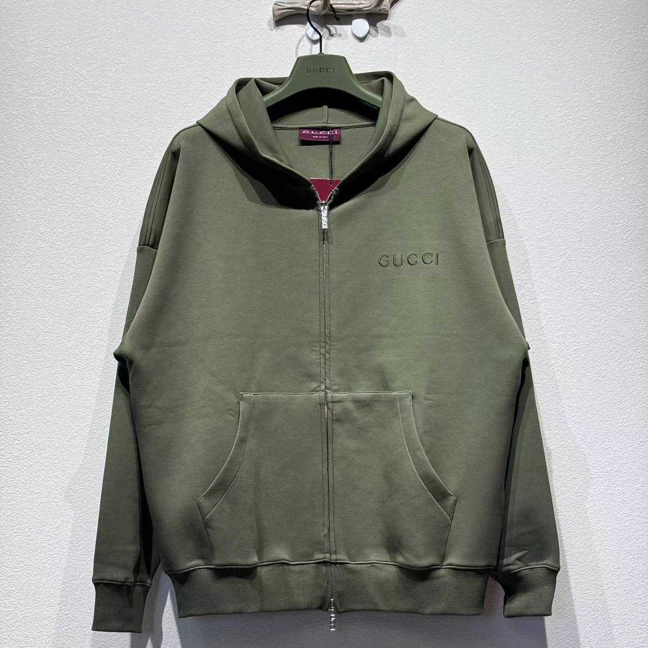 Gucci Embroidered Hooded Jersey Sweatshirt - DesignerGu