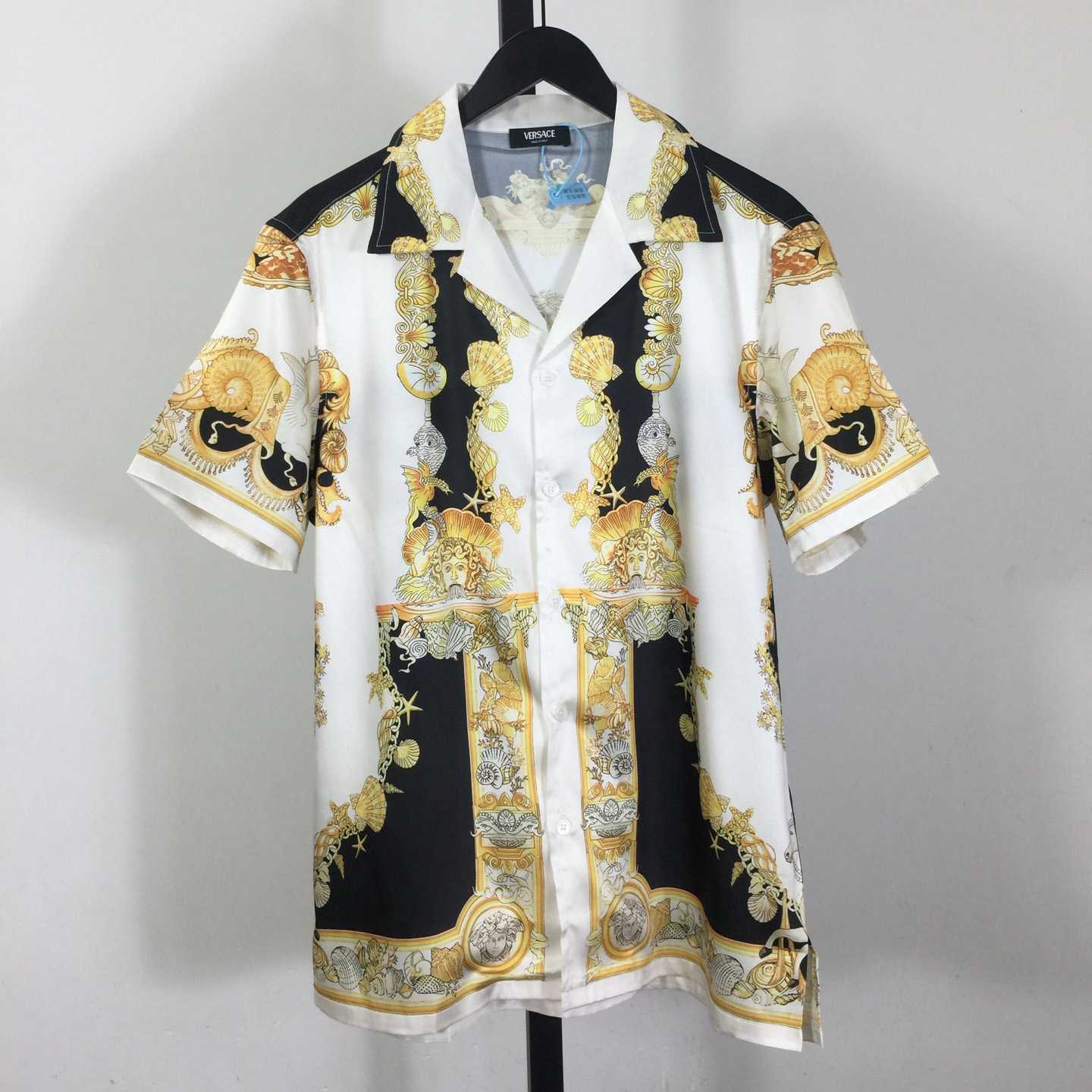 Versace Coral Theatre Silk Shirt - DesignerGu