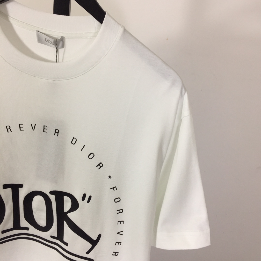 Dior Logo Cotton T-Shirt  - DesignerGu