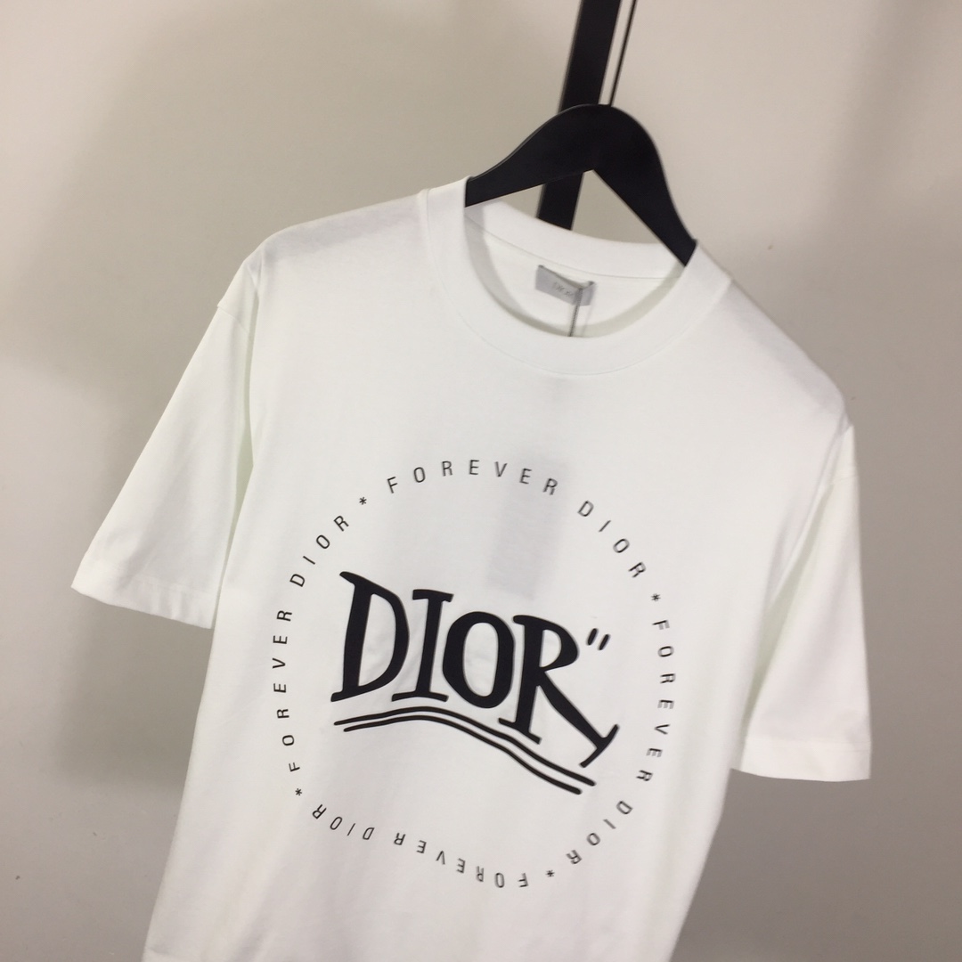 Dior Logo Cotton T-Shirt  - DesignerGu
