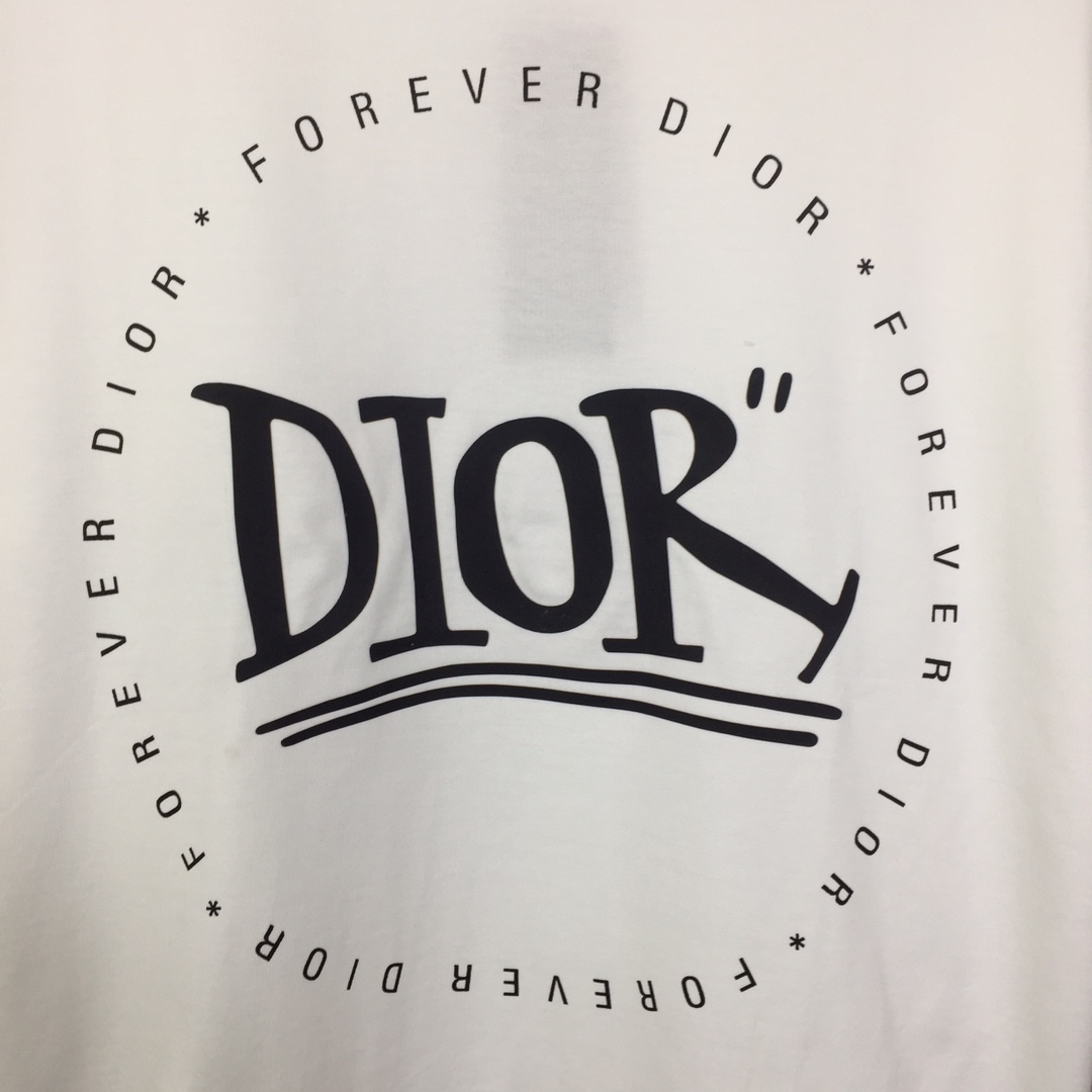 Dior Logo Cotton T-Shirt  - DesignerGu