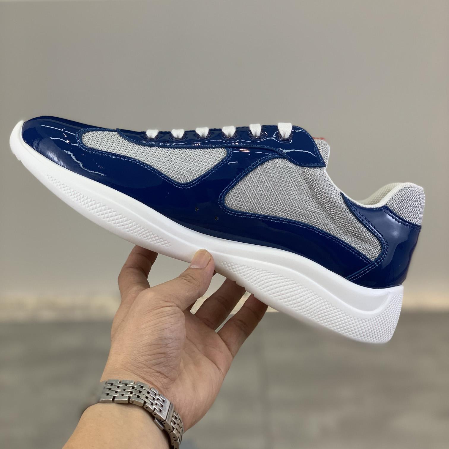 Prada Patent Leather And Technical Fabric Prada America's Cup Sneakers - DesignerGu
