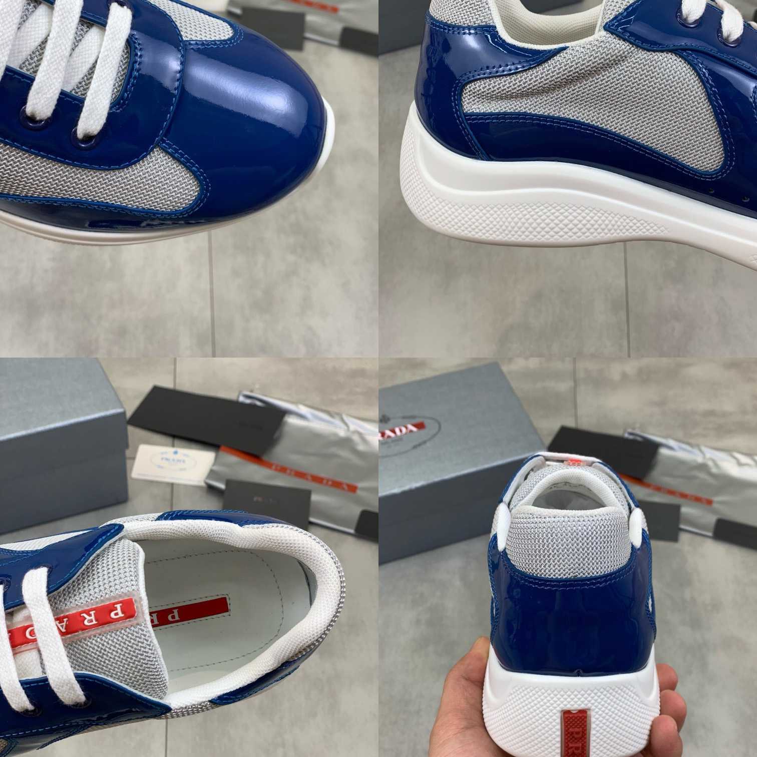 Prada Patent Leather And Technical Fabric Prada America's Cup Sneakers - DesignerGu