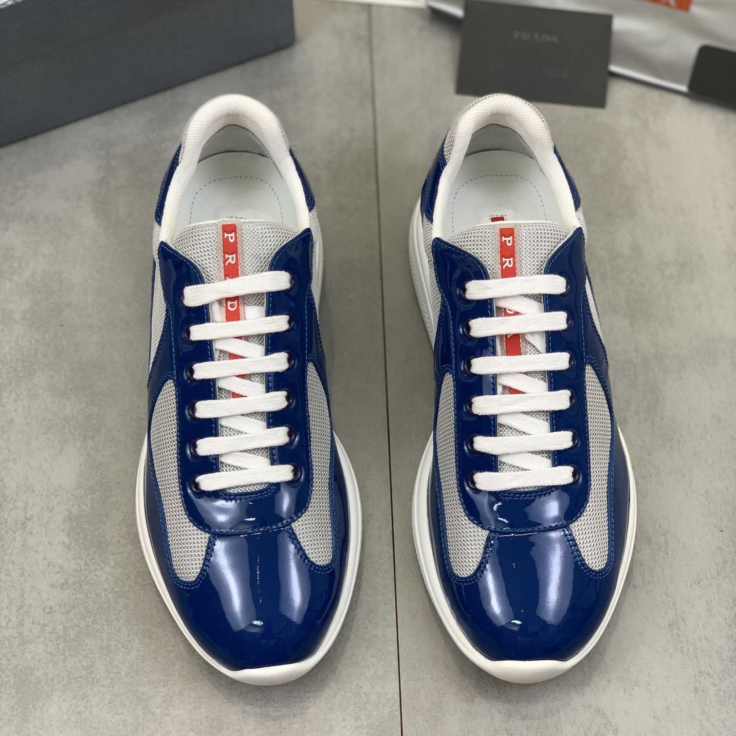 Prada Patent Leather And Technical Fabric Prada America's Cup Sneakers - DesignerGu