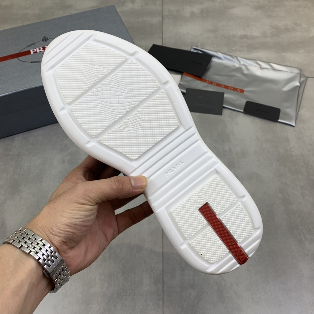 Prada Patent Leather And Technical Fabric Prada America's Cup Sneakers - DesignerGu