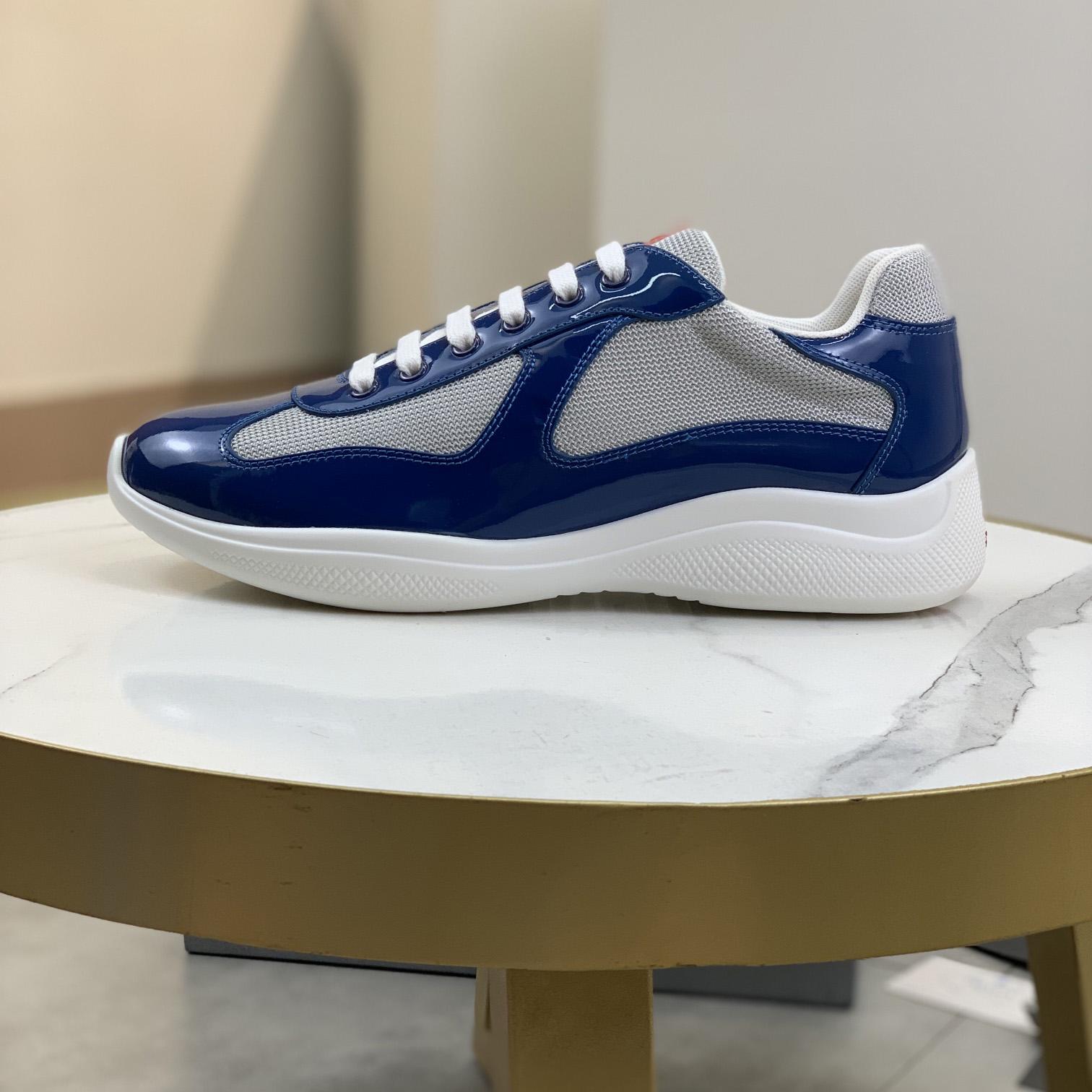 Prada Patent Leather And Technical Fabric Prada America's Cup Sneakers - DesignerGu