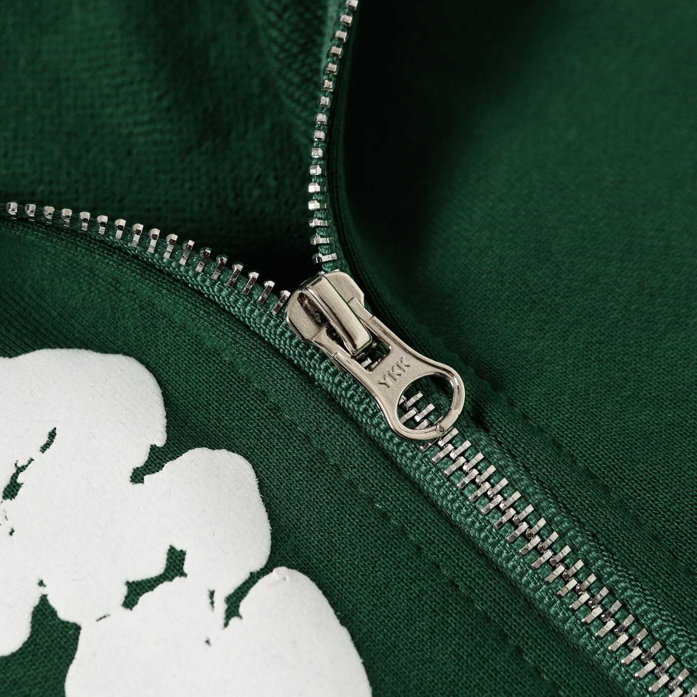 Denim Tears Cotton Wreath Zip Hoodie Green - DesignerGu