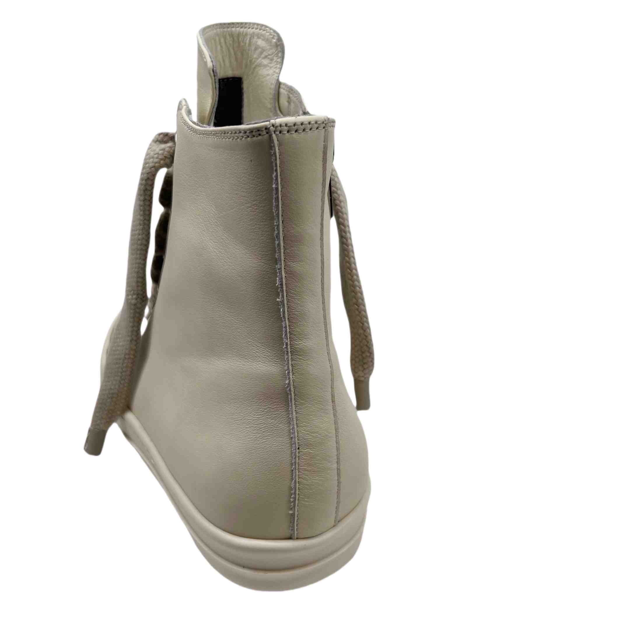 Rick Owens Lido High Sneaks Jumbo Laced Milk - DesignerGu