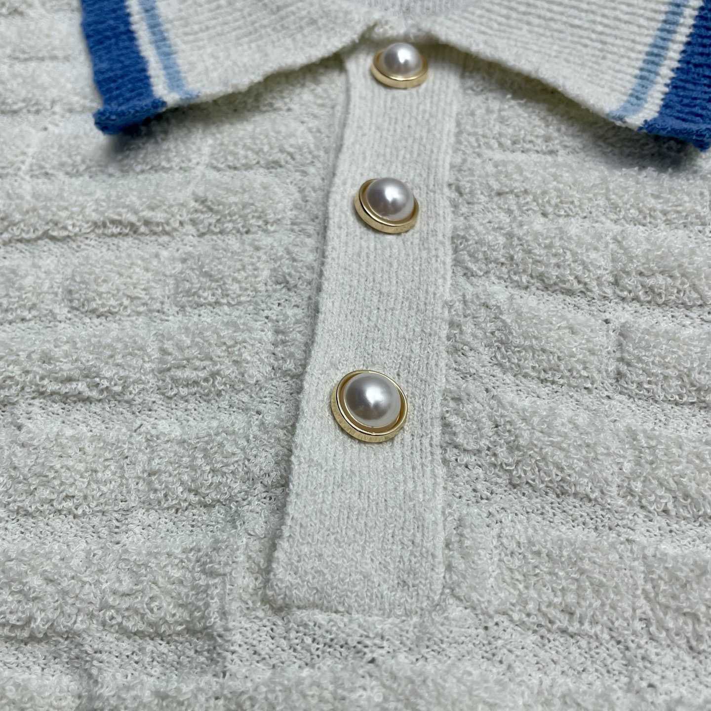 Casablanca Cotton Boucle Polo Shirt   Z6024 - DesignerGu
