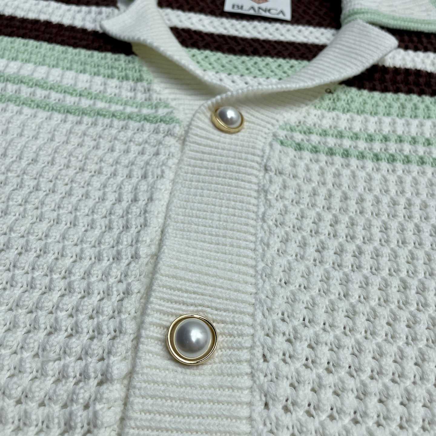 Casablanca Cotton Tennis Short Sleeve Crochet Shirt    Z6033 - DesignerGu