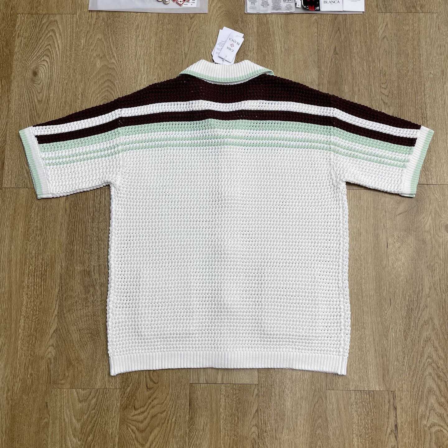 Casablanca Cotton Tennis Short Sleeve Crochet Shirt    Z6033 - DesignerGu