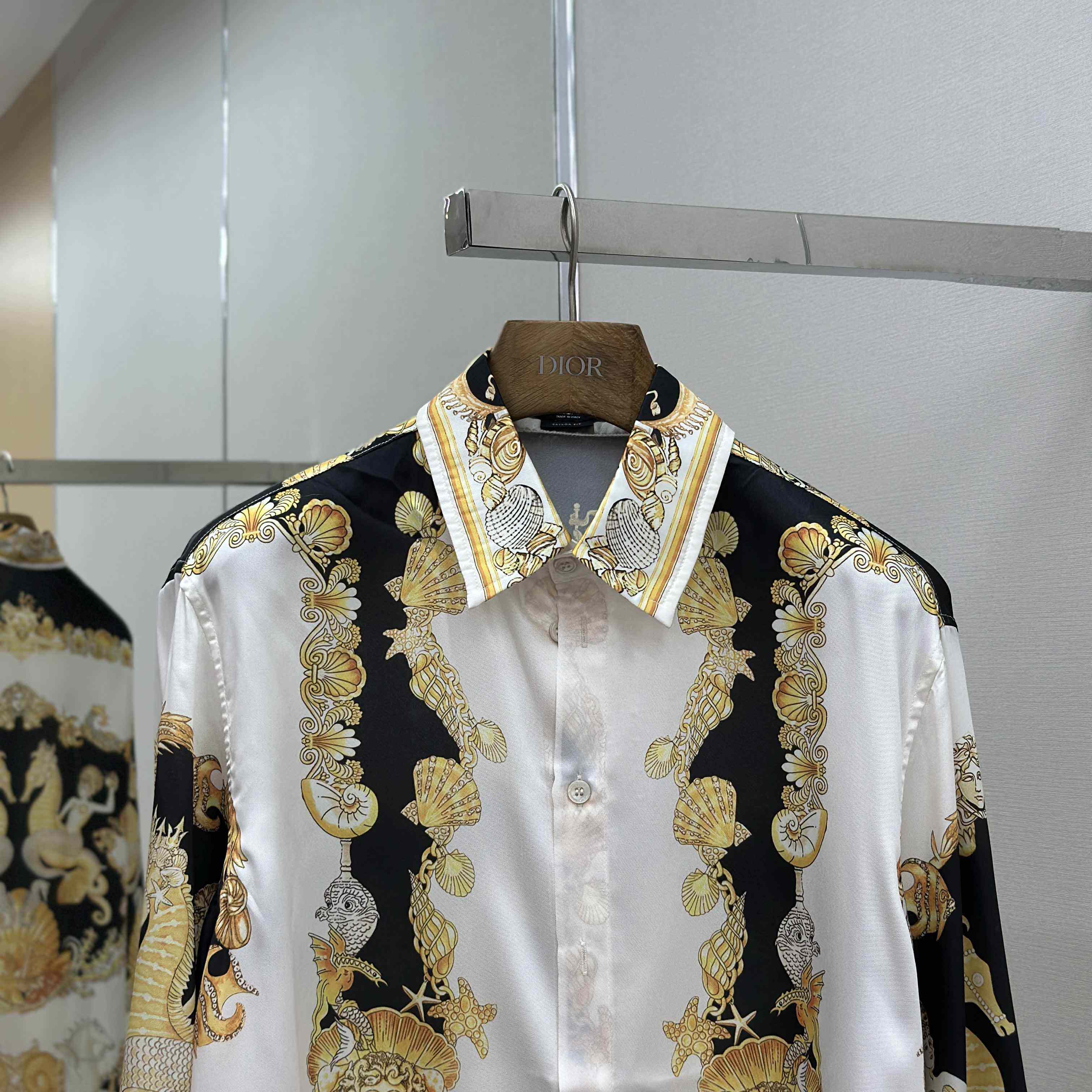 Versace Coral Theatre Silk Shirt - DesignerGu