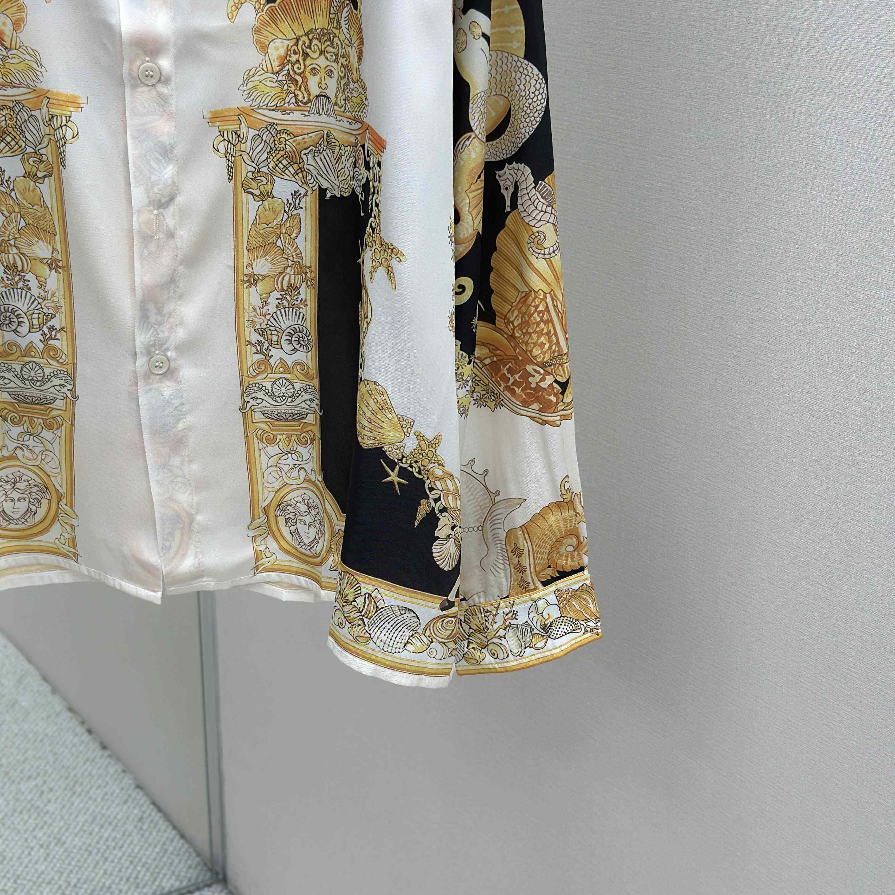 Versace Coral Theatre Silk Shirt - DesignerGu