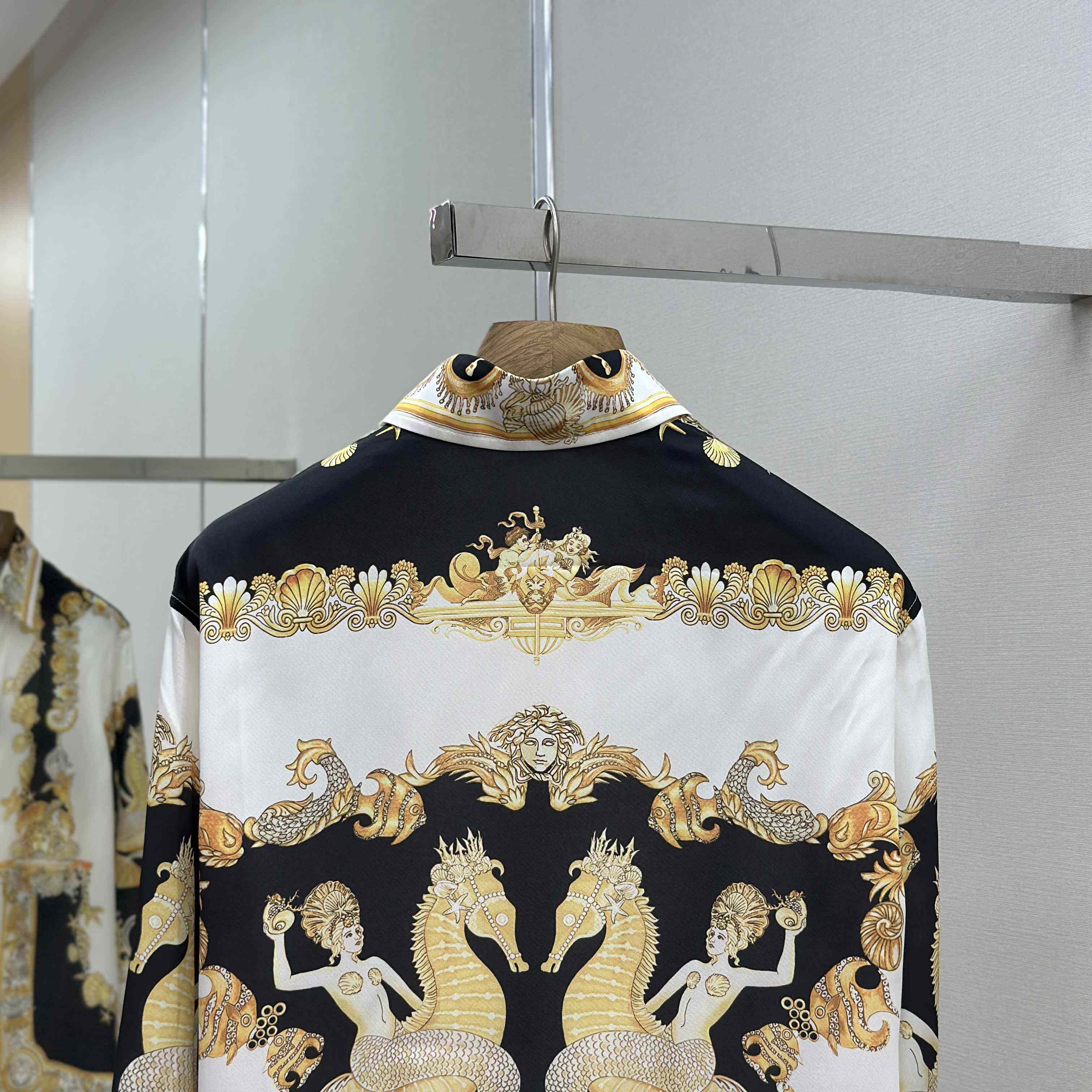 Versace Coral Theatre Silk Shirt - DesignerGu
