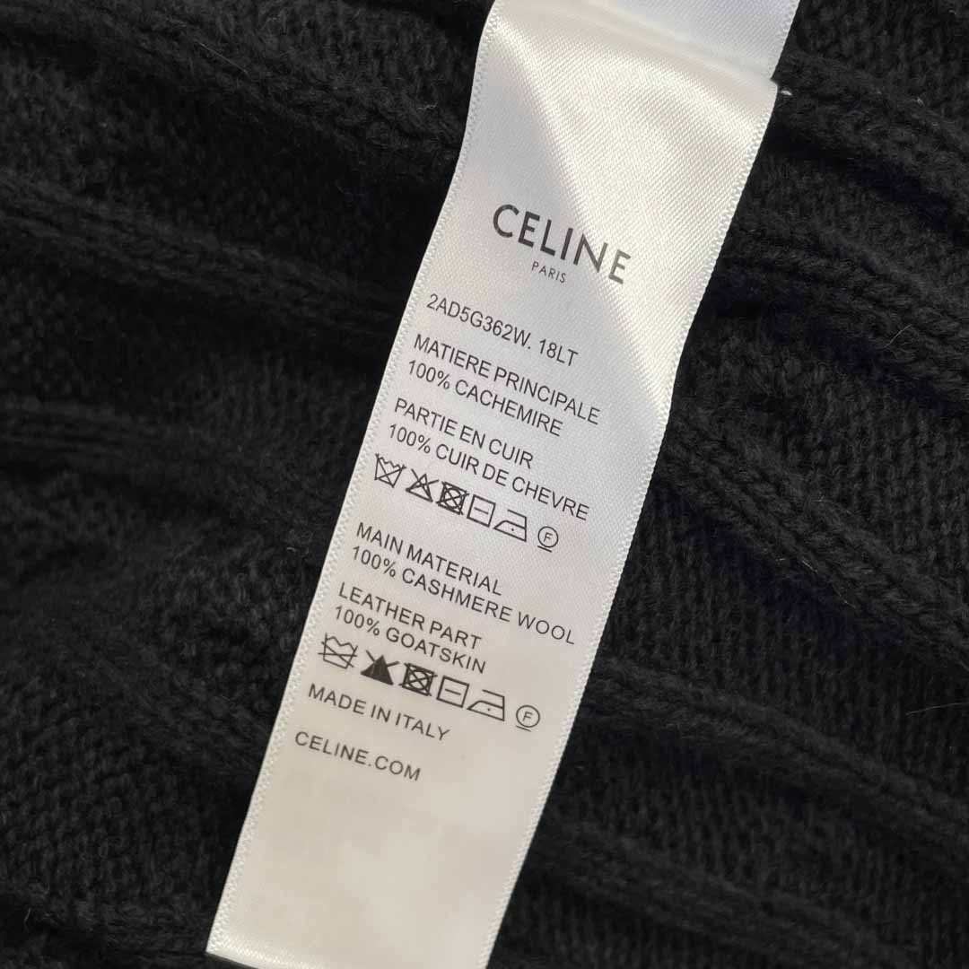 Celine Triomphe Cardigan In Cable-Knit Cashmere - DesignerGu