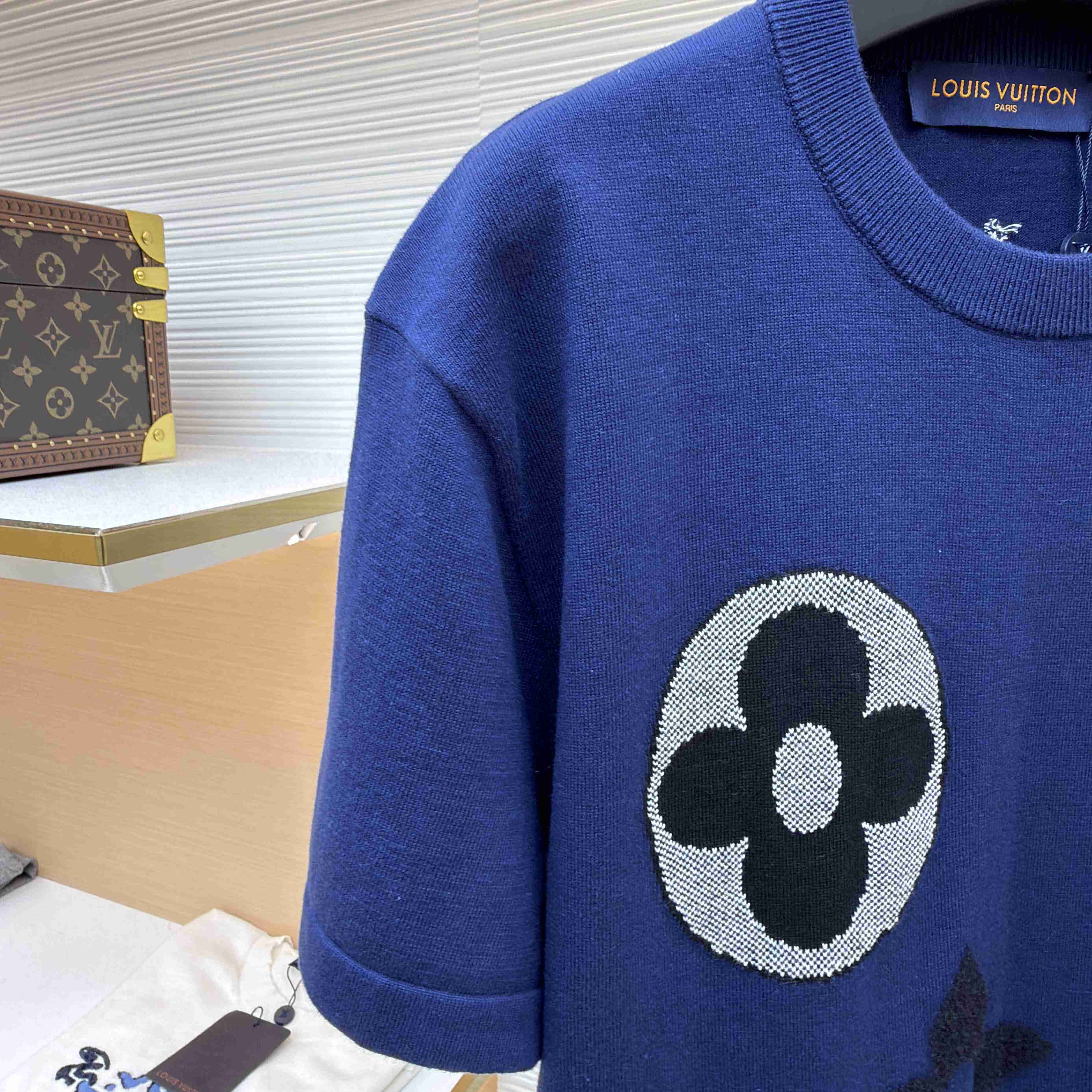 Louis Vuitton Monogram Short-Sleeved Knitted Crewneck    1AJBWC - DesignerGu