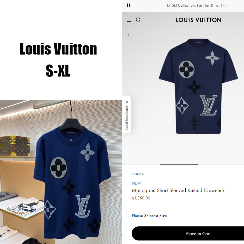 Louis Vuitton Monogram Short-Sleeved Knitted Crewneck    1AJBWC - DesignerGu