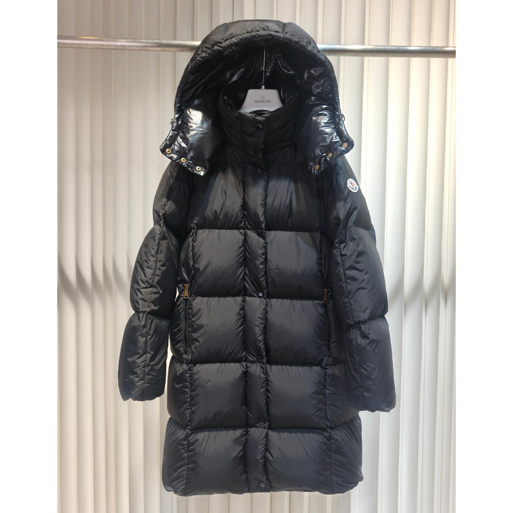 Moncler Litte Square-Quilted Hooded Long Down Jacket - DesignerGu
