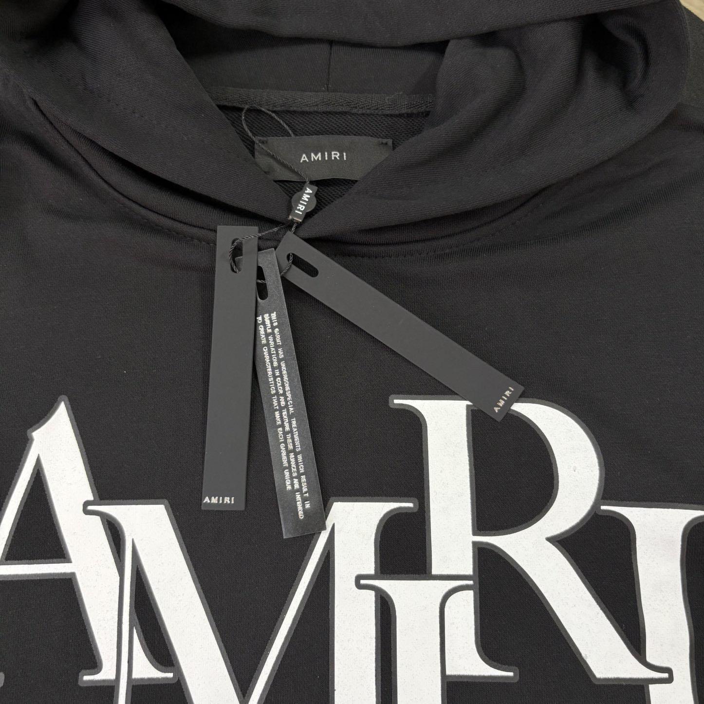 Amiri Black 'Amiri' Vintage Oversized Hoodie - DesignerGu