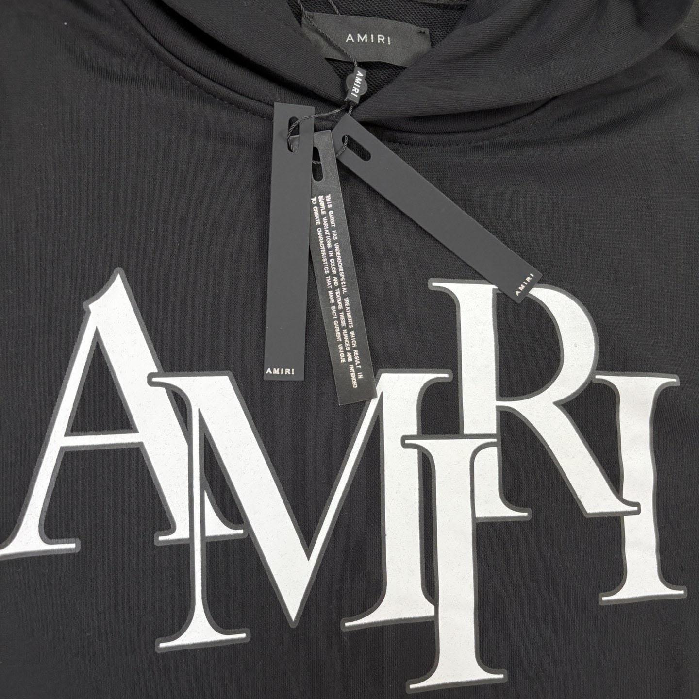 Amiri Black 'Amiri' Vintage Oversized Hoodie - DesignerGu