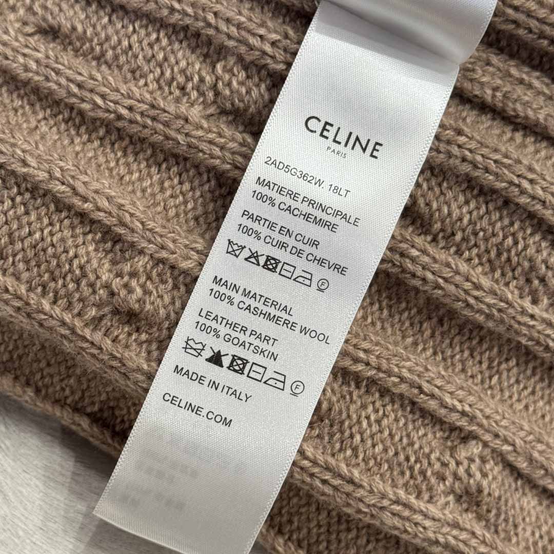 Celine Triomphe Cardigan In Cable-Knit Cashmere - DesignerGu
