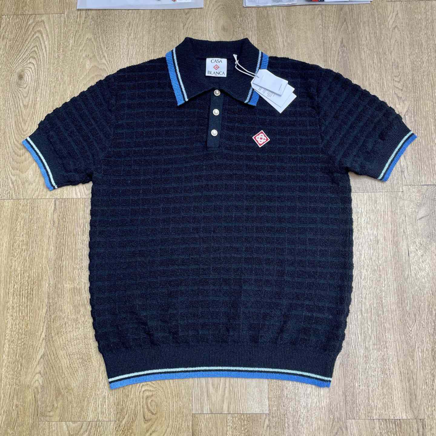 Casablanca Cotton Boucle Polo Shirt   Z6028 Casablanca Cotton Boucle Polo Shirt   Z6028 - DesignerGu