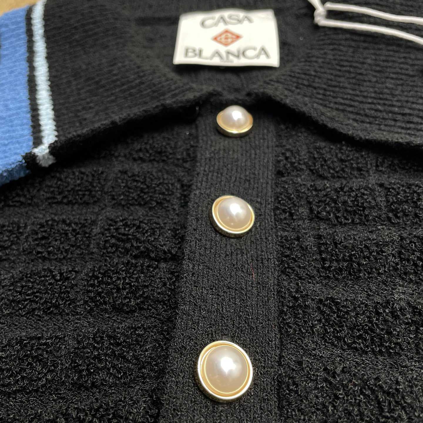 Casablanca Cotton Boucle Polo Shirt   Z6028 - DesignerGu