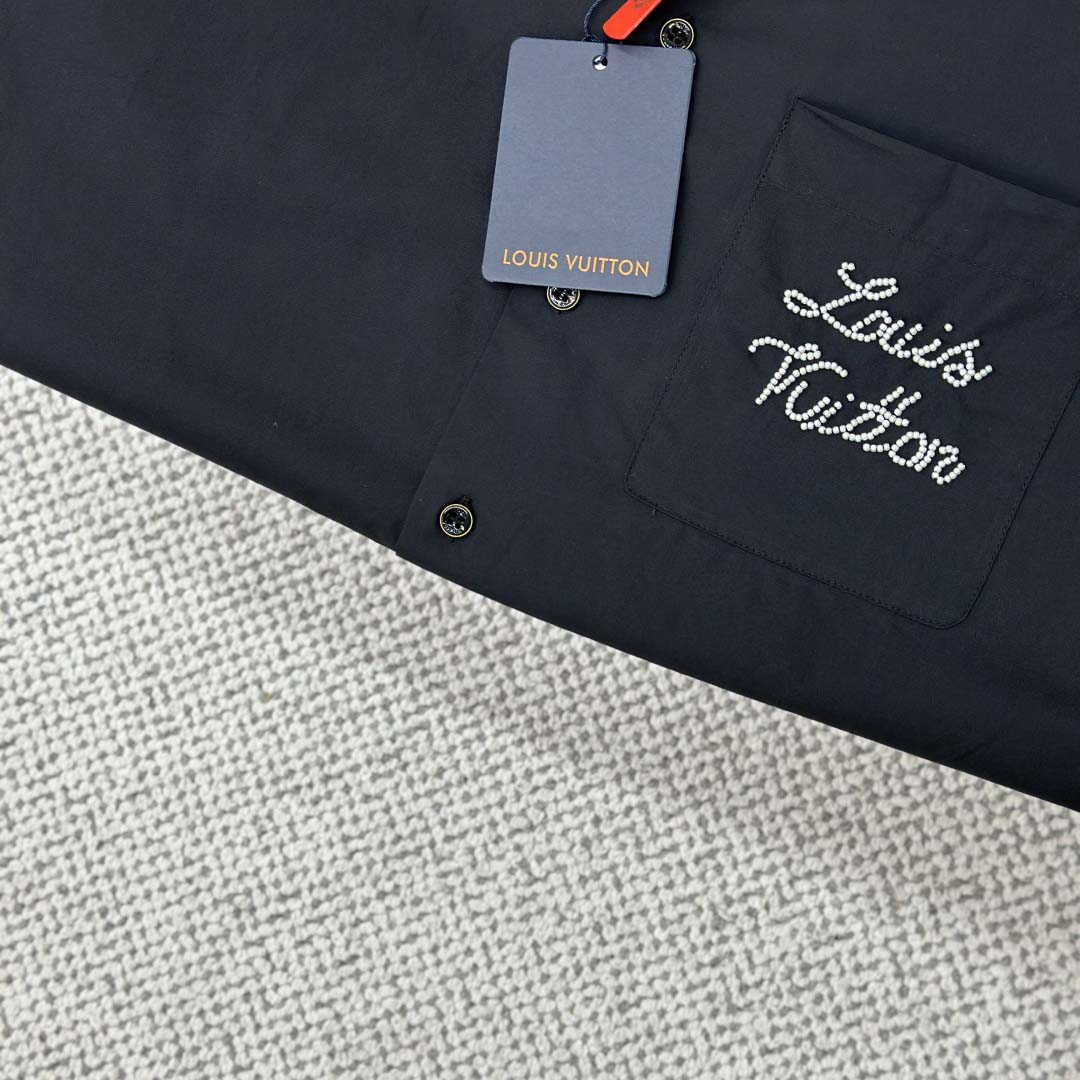 Louis Vuitton Embroidered Signature Long-Sleeved Shirt   1AIMIY - DesignerGu