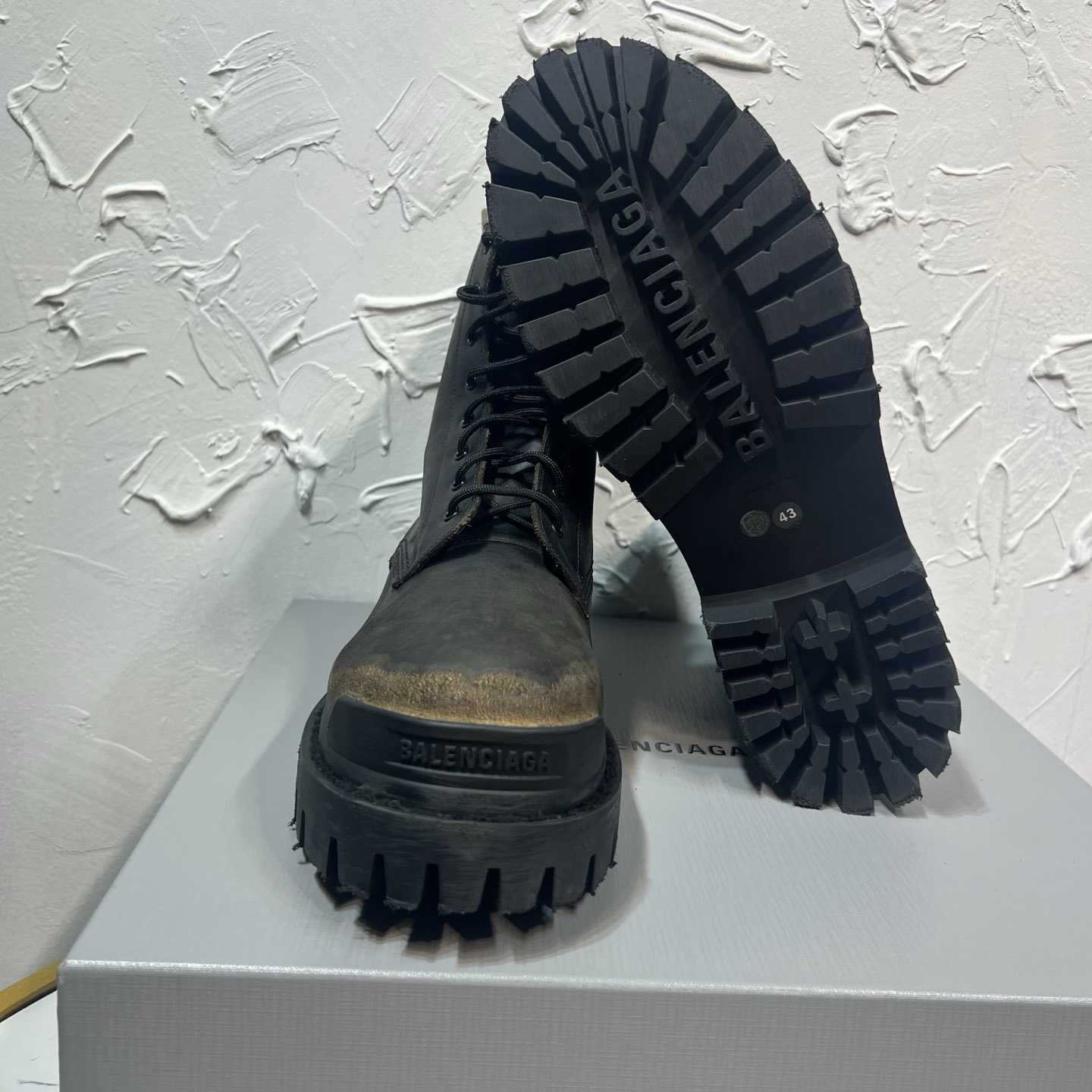 Balenciaga Strike Boot 'Worn-Out - Black Brown' - DesignerGu