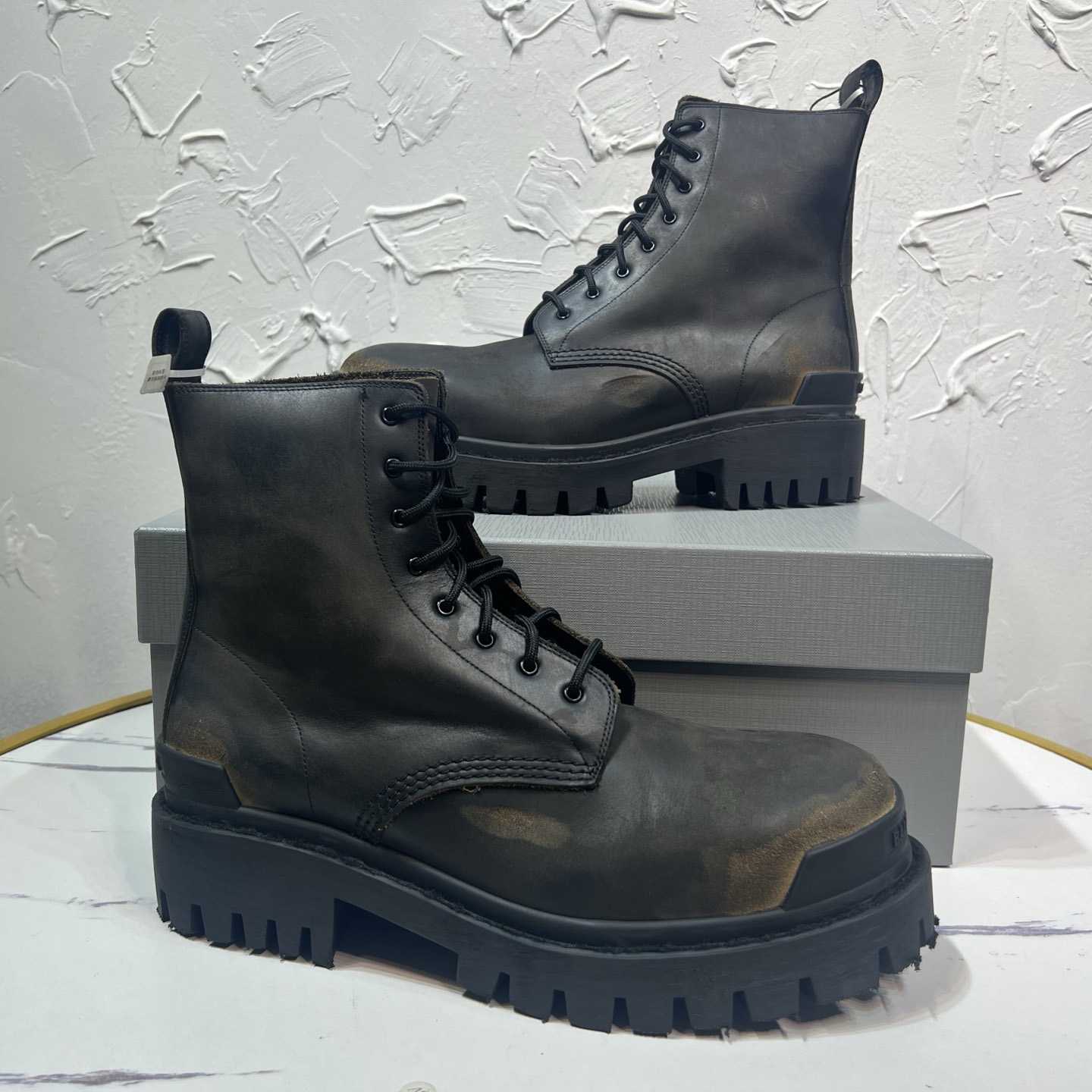 Balenciaga Strike Boot 'Worn-Out - Black Brown' - DesignerGu