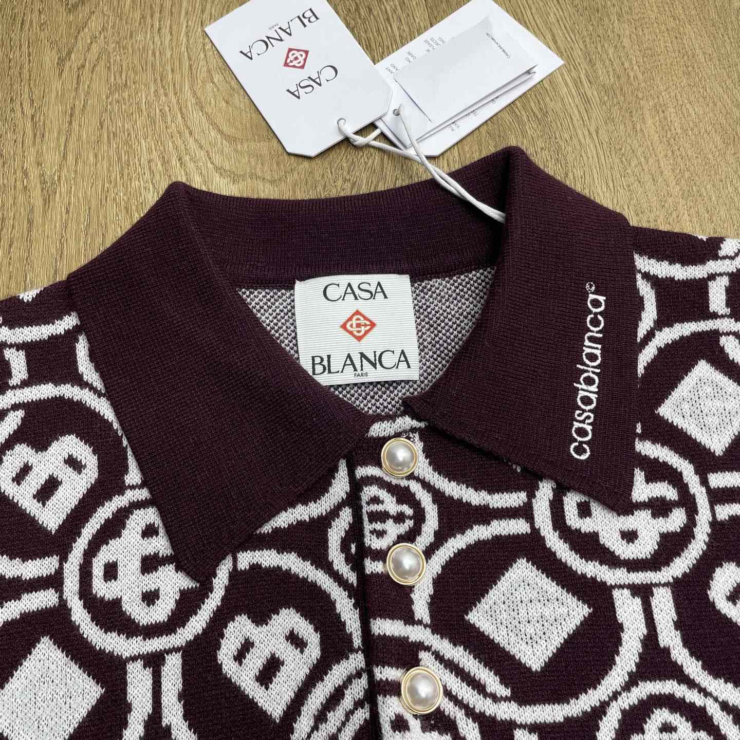 Casablanca Monogram Cotton Knit Polo shirt    Z6027 - DesignerGu