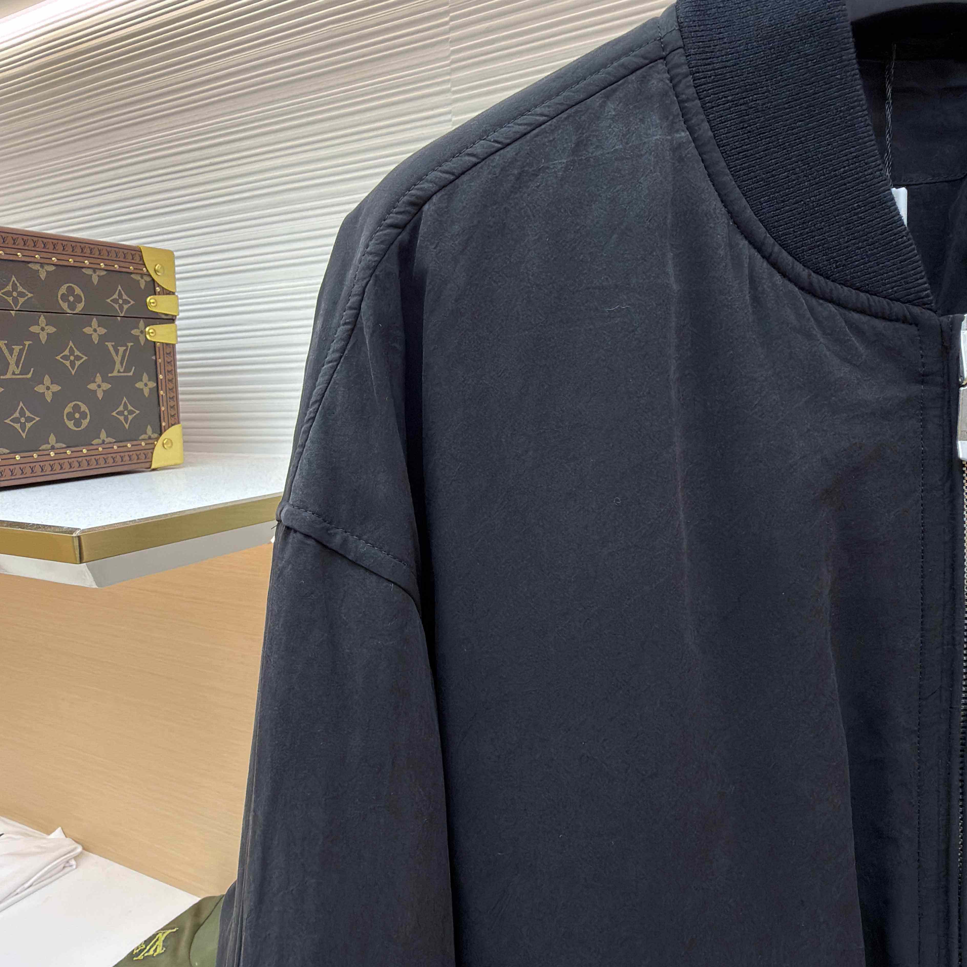 Dior x Stone Island Habotai Silk Blend Bomber Jacket Black  - DesignerGu