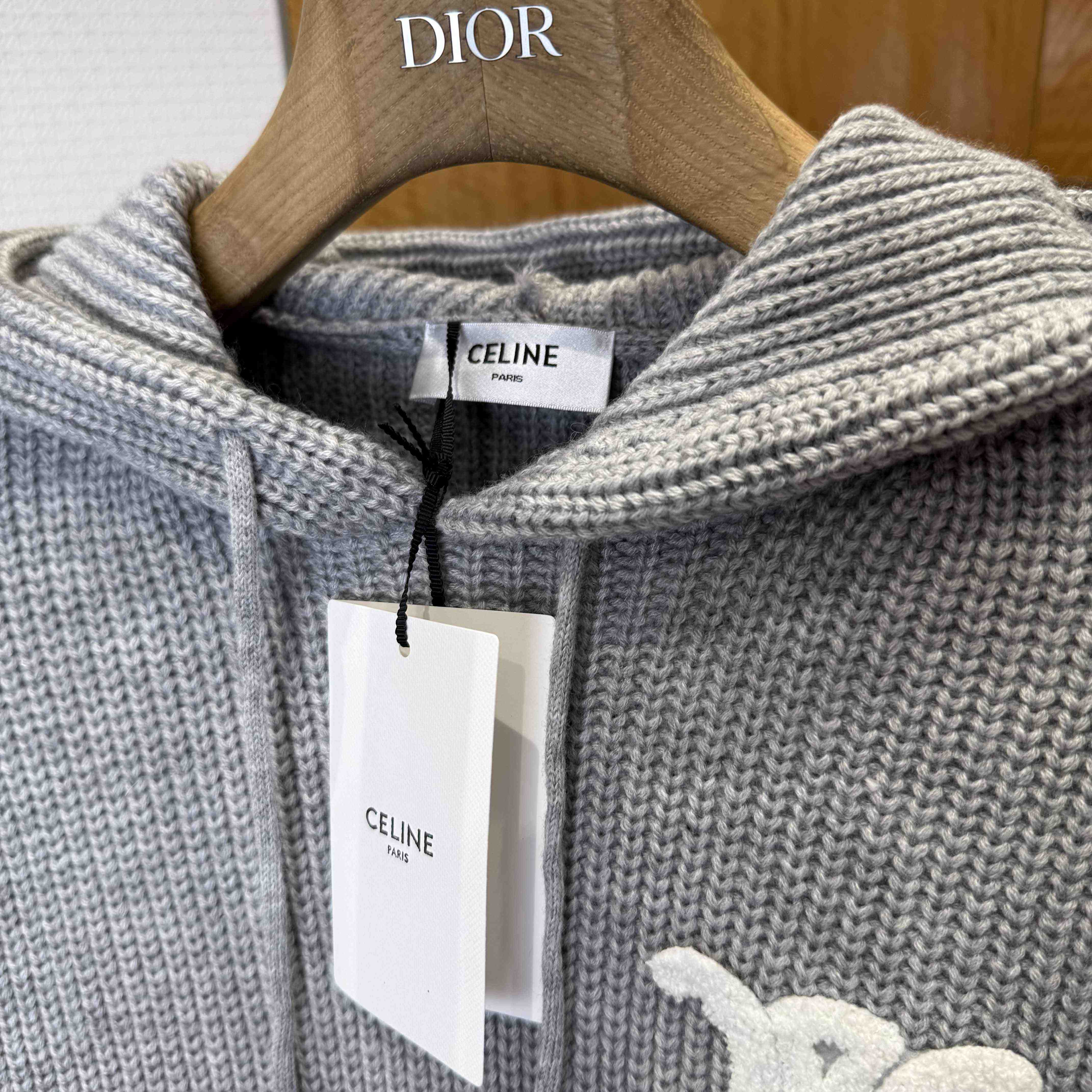 Celine Hooded Sweater In Ribbed Wool - DesignerGu