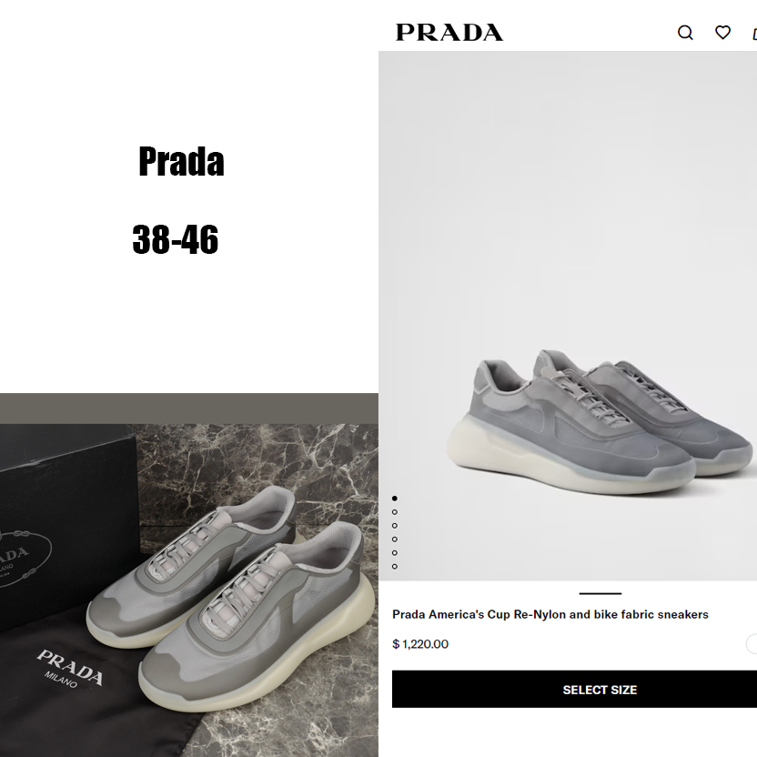 Prada America's Cup Re-Nylon And Bike Fabric Sneakers - DesignerGu