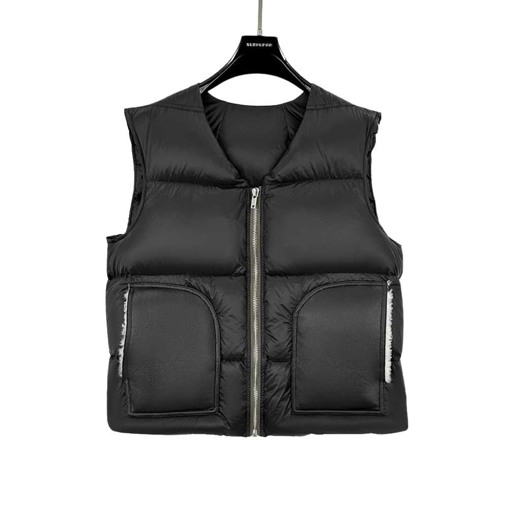 Rick Owens Pocket Goose Down Puffer Vest - DesignerGu