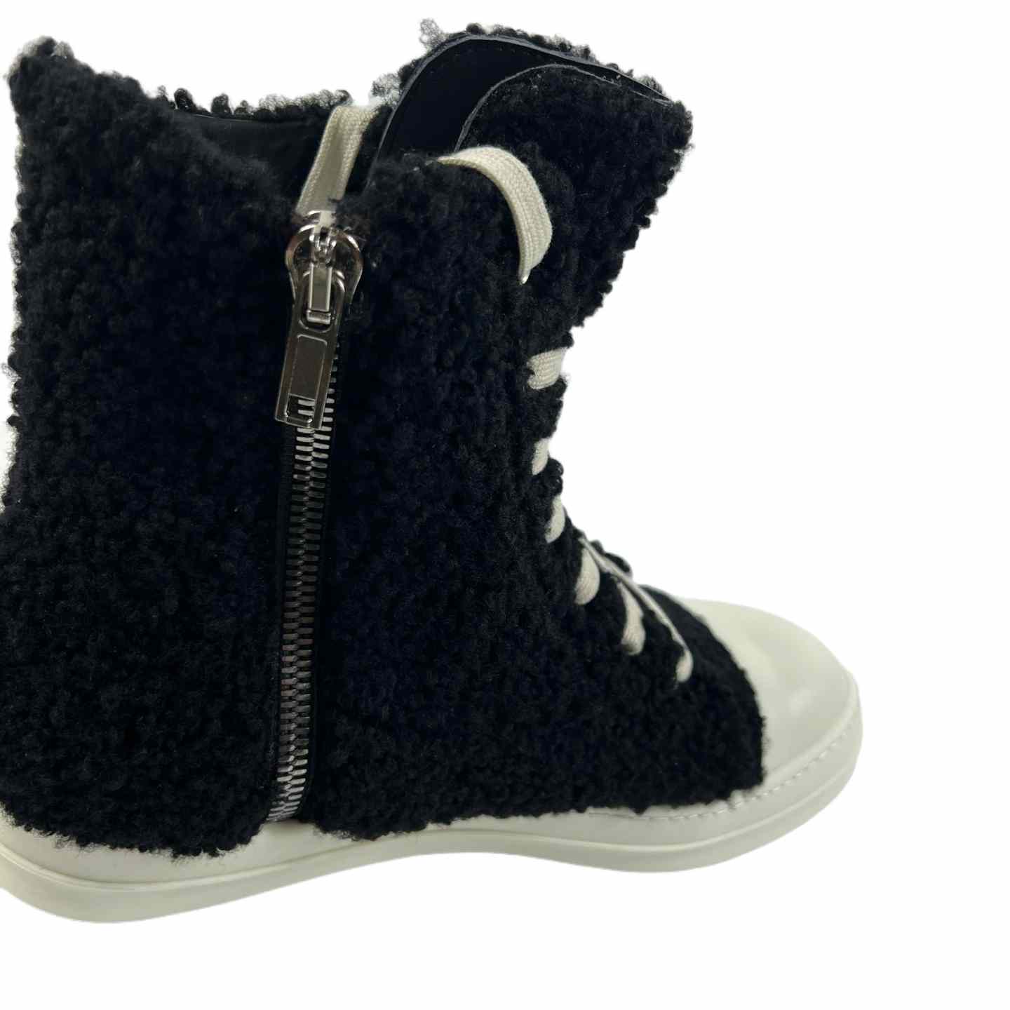 Rick Owens Fur High Top Sneakers - DesignerGu