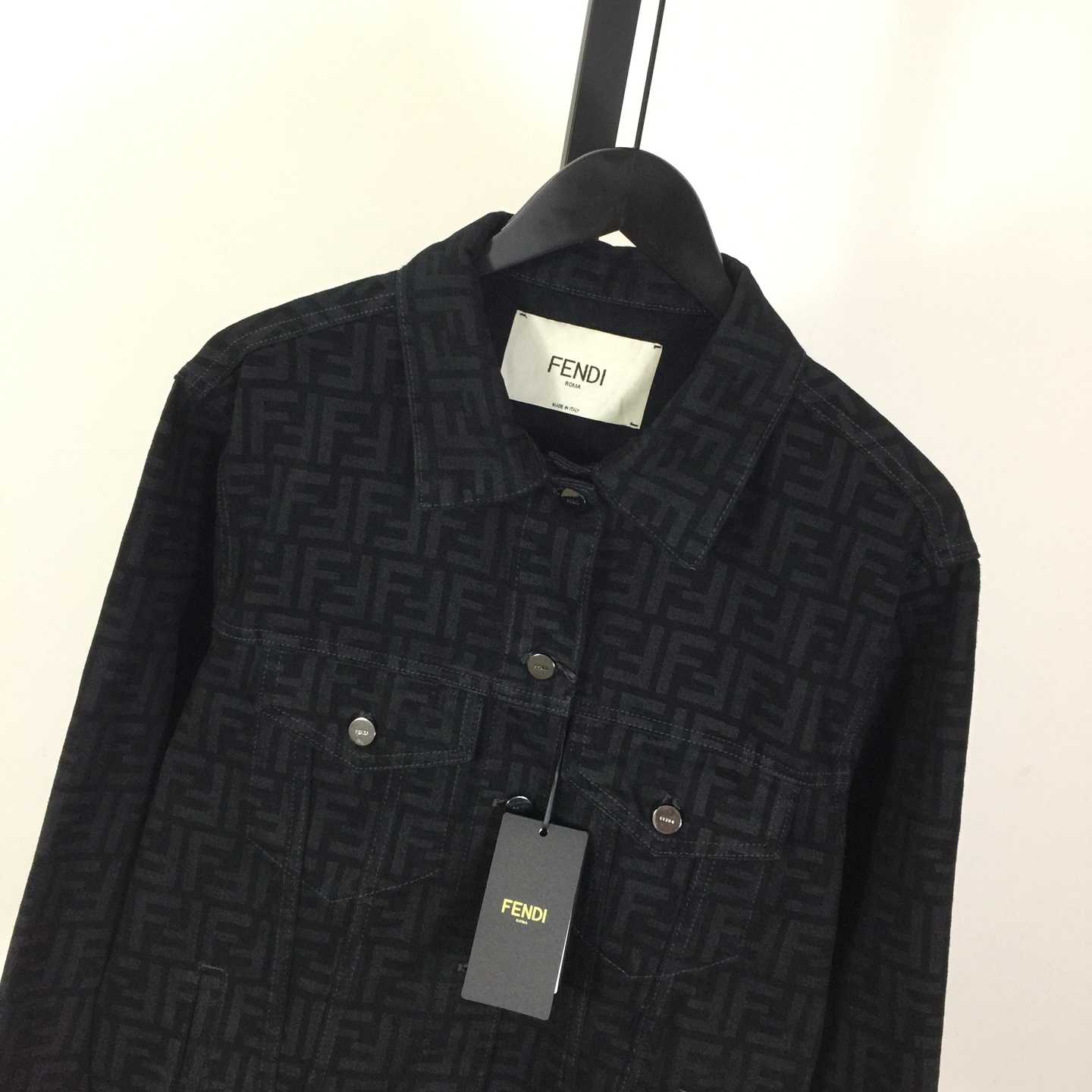 Fendi Black FF Denim Jacket - DesignerGu