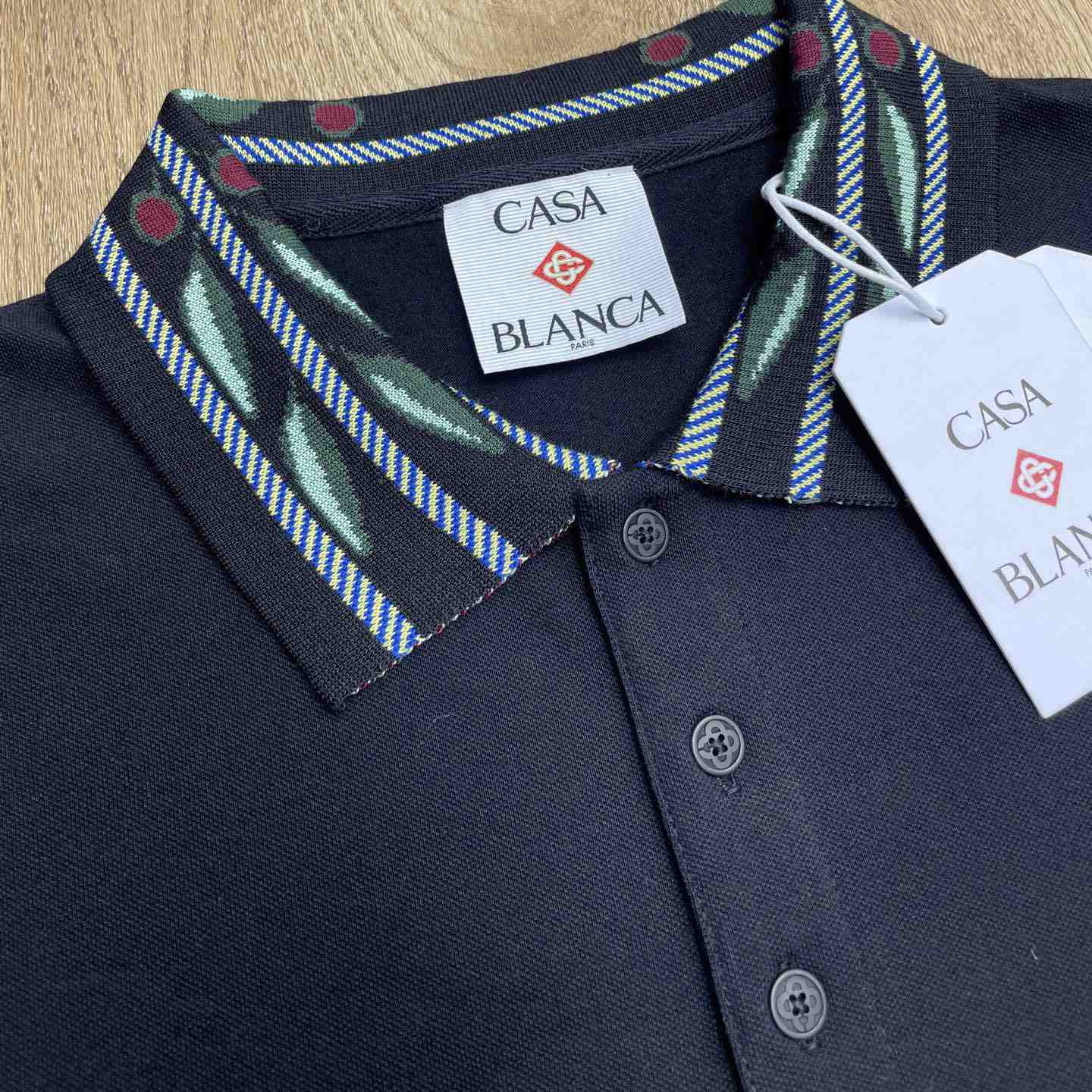 Casablanca Laurel Pique Short Sleeve Polo Shirt    c1098 - DesignerGu