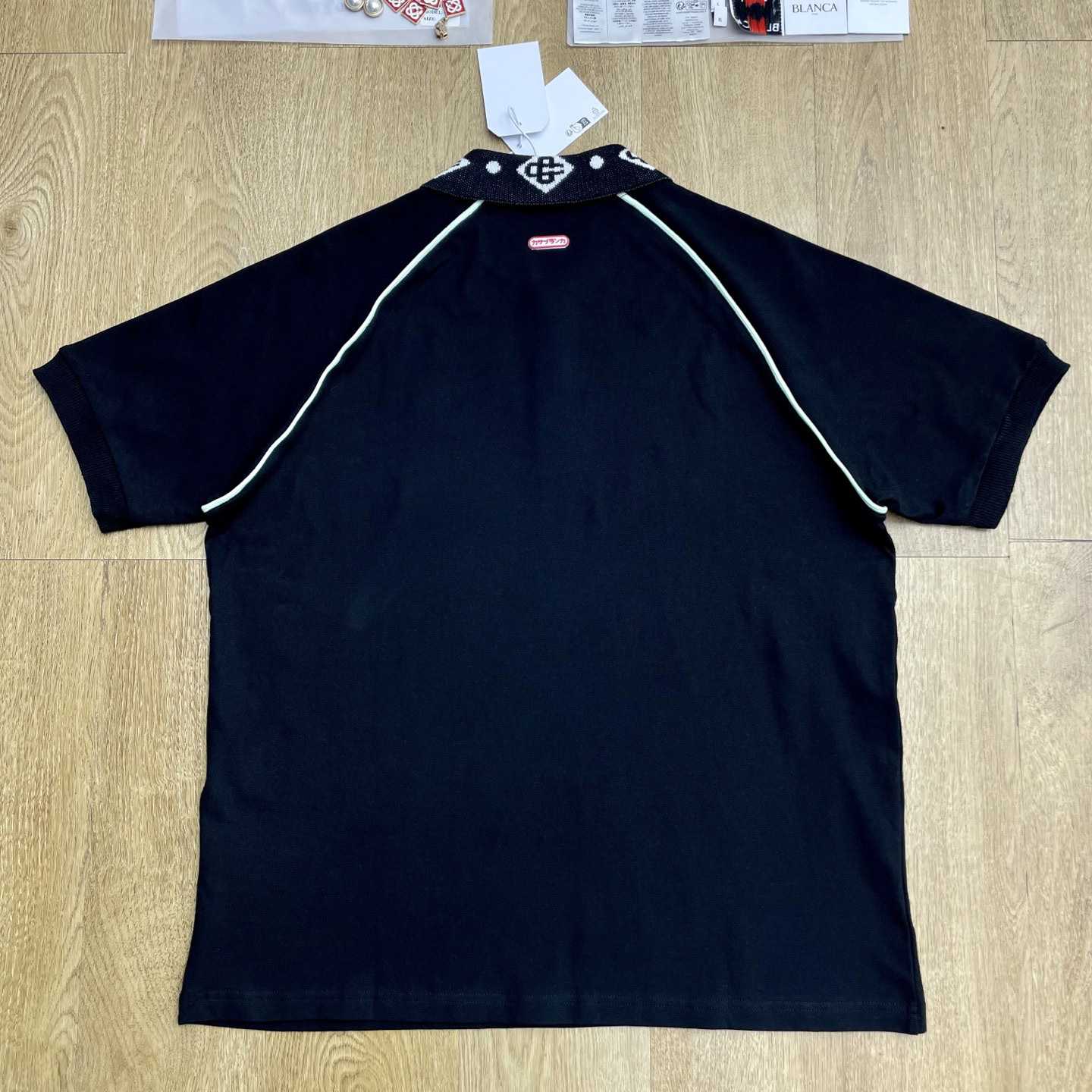 Casablanca Chenille Collar Raglan Polo Shirt   c1107 - DesignerGu