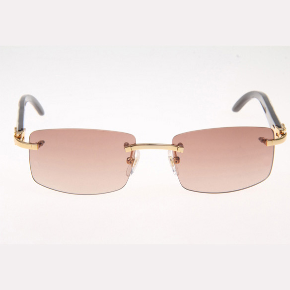 Cartier CT_3524012 White Mix Black Buffalo Sunglasses In Gold Brown - DesignerGu