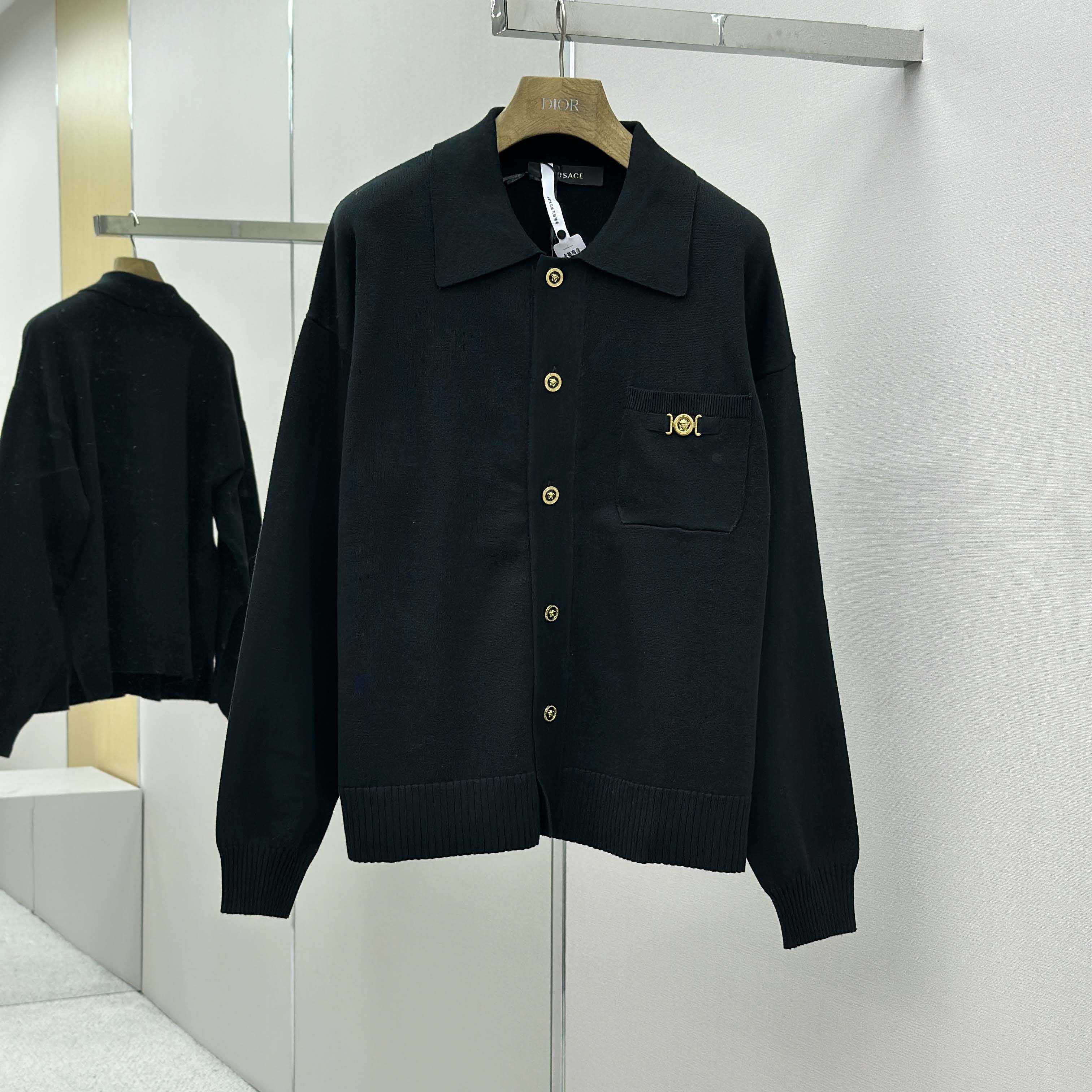 Versace Cashmere-Blend Knit Polo Cardigan - DesignerGu