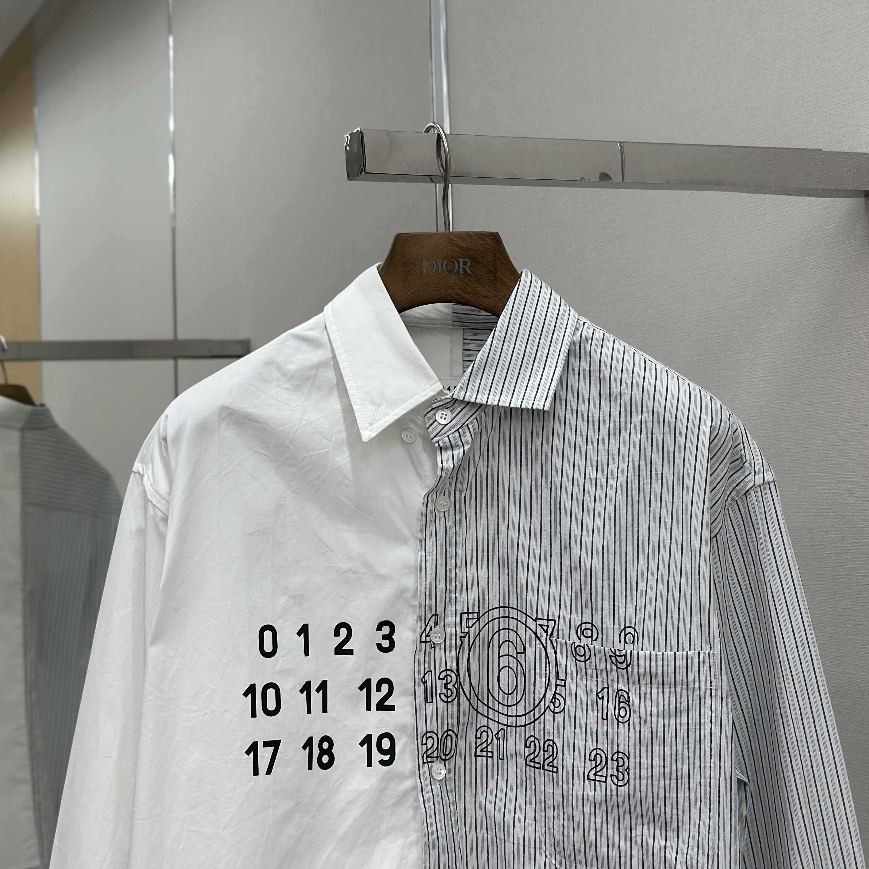 Maison Margiela Striped Panelled Shirt - DesignerGu