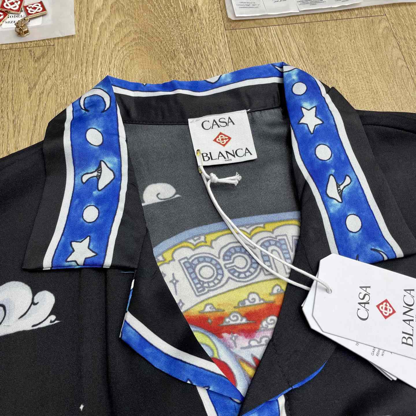 Casablanca The Four Elements Long Sleeve Silk Shirt   CA3546 - DesignerGu