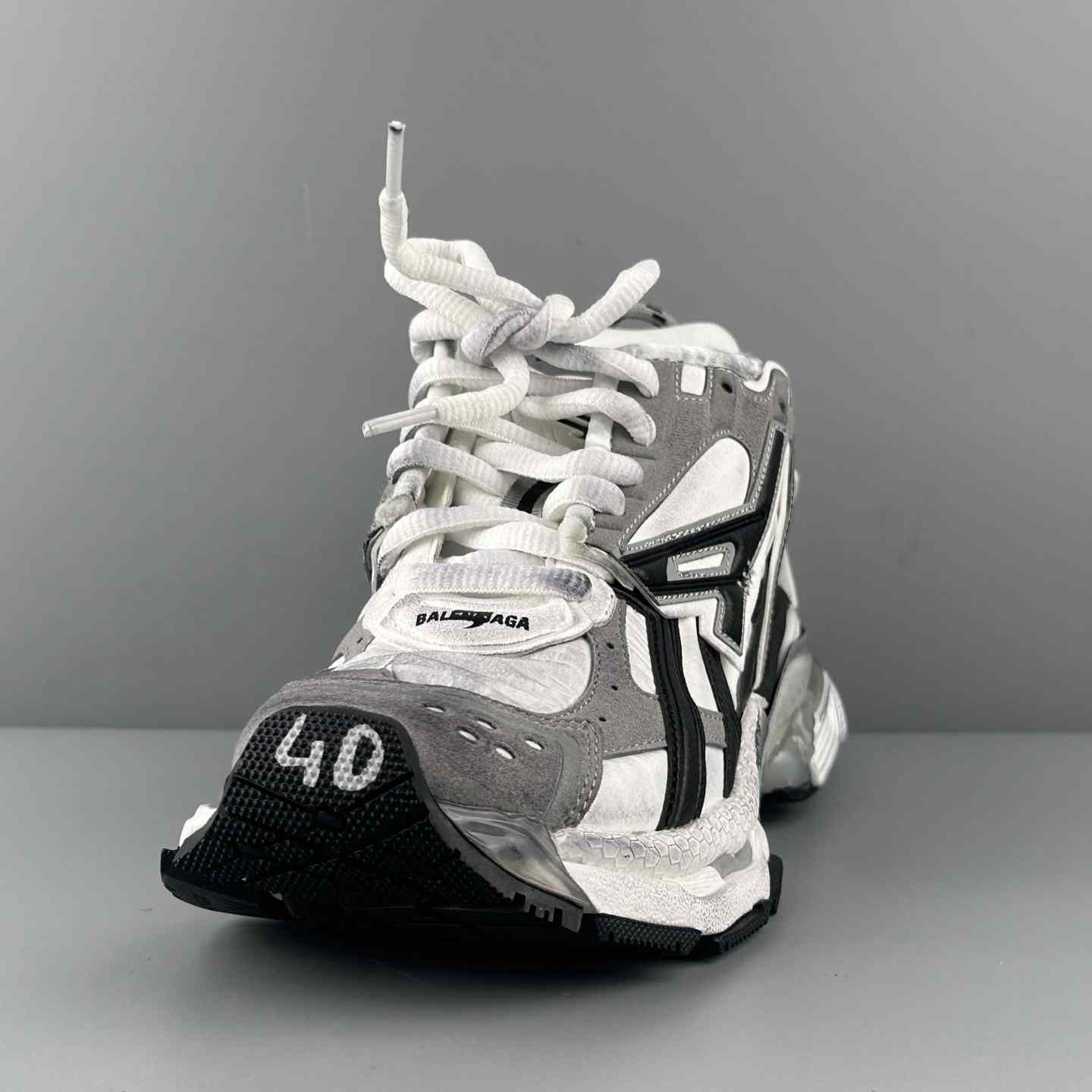 Balenciaga Runner Sneaker In Grey, White And Black - DesignerGu