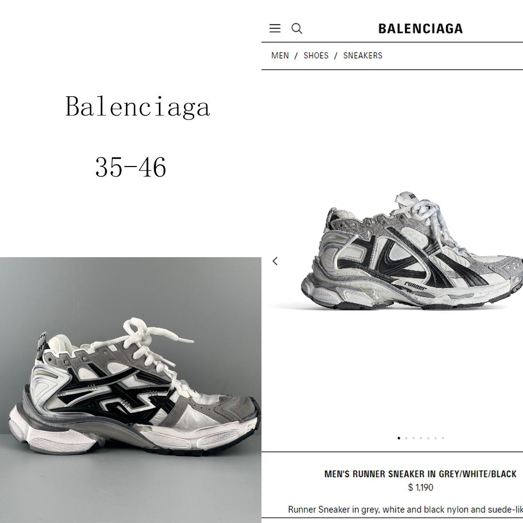 Balenciaga Runner Sneaker In Grey, White And Black - DesignerGu