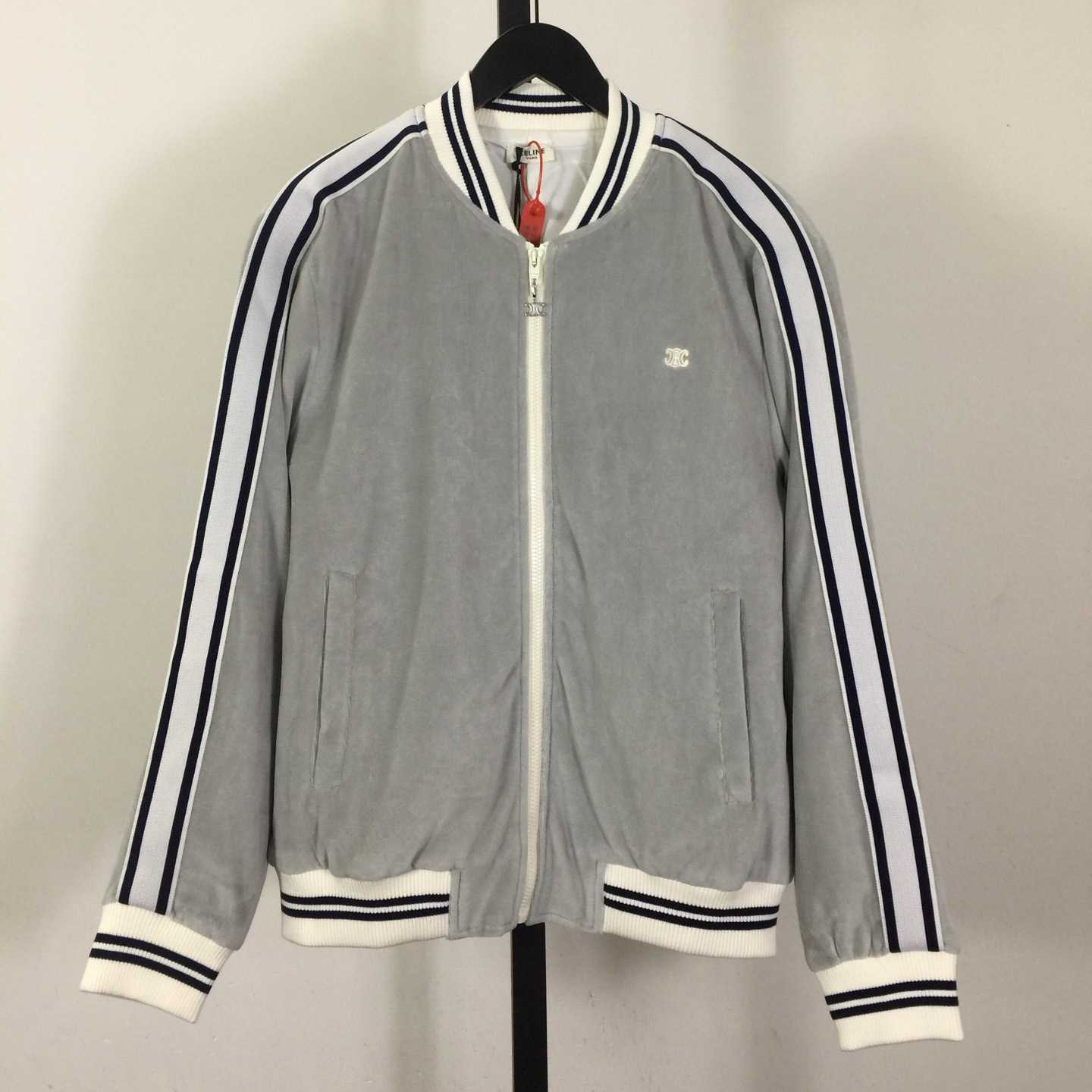 Celine Teddy Tracksuit Jacket In Velvet Jersey - DesignerGu