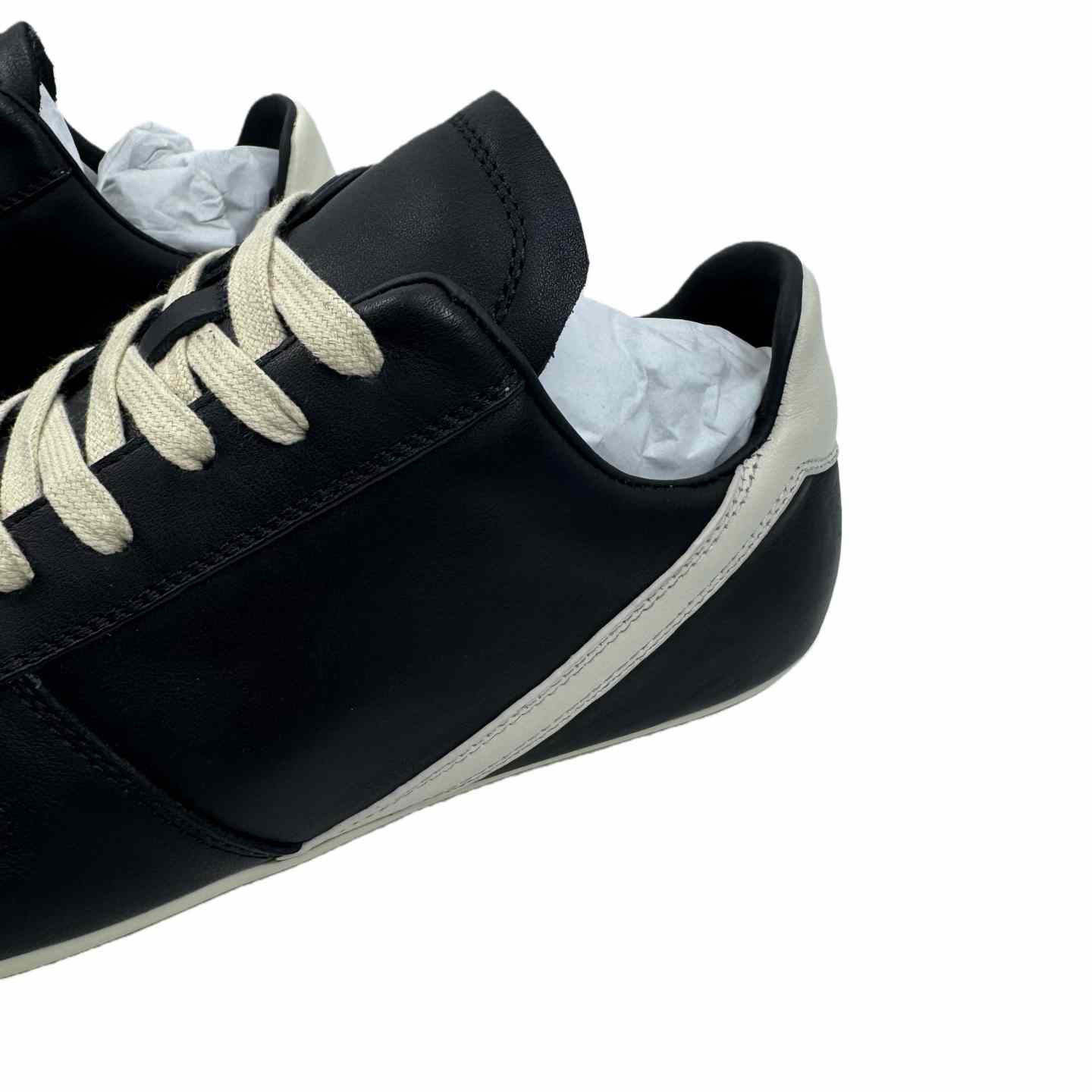 Rick Owens Minimal Sneak Leather Panel Sneakers - DesignerGu
