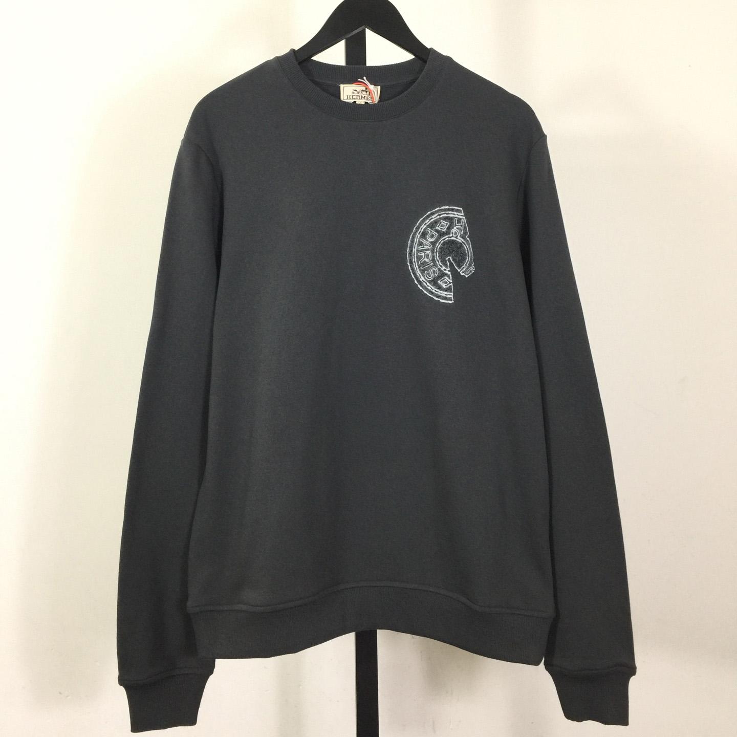 Hermes Crew-neck Embroidered Sweatshirt - DesignerGu