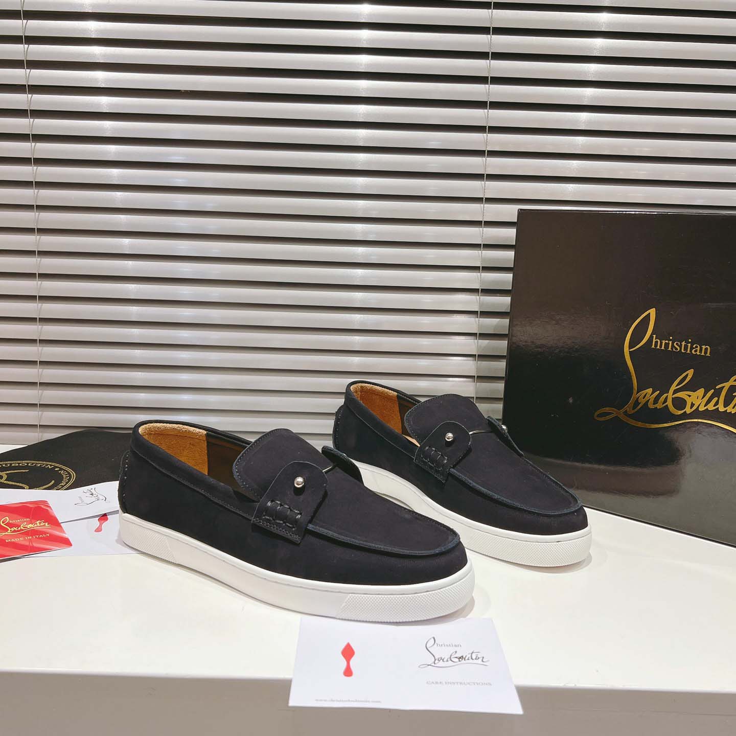 Christian Louboutin Boat Shoes - Reversed nubuck leather - DesignerGu